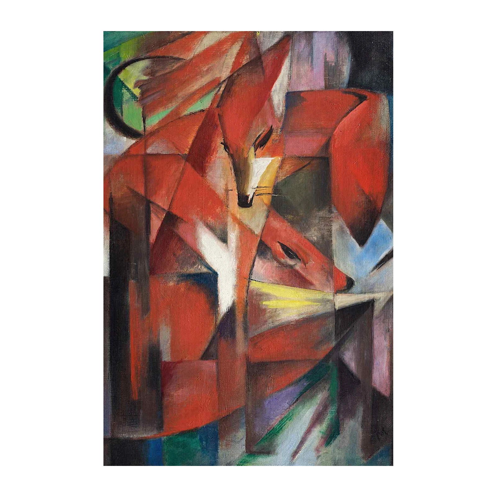 Abstract Red Foxes Bold Expressionist Wall Art