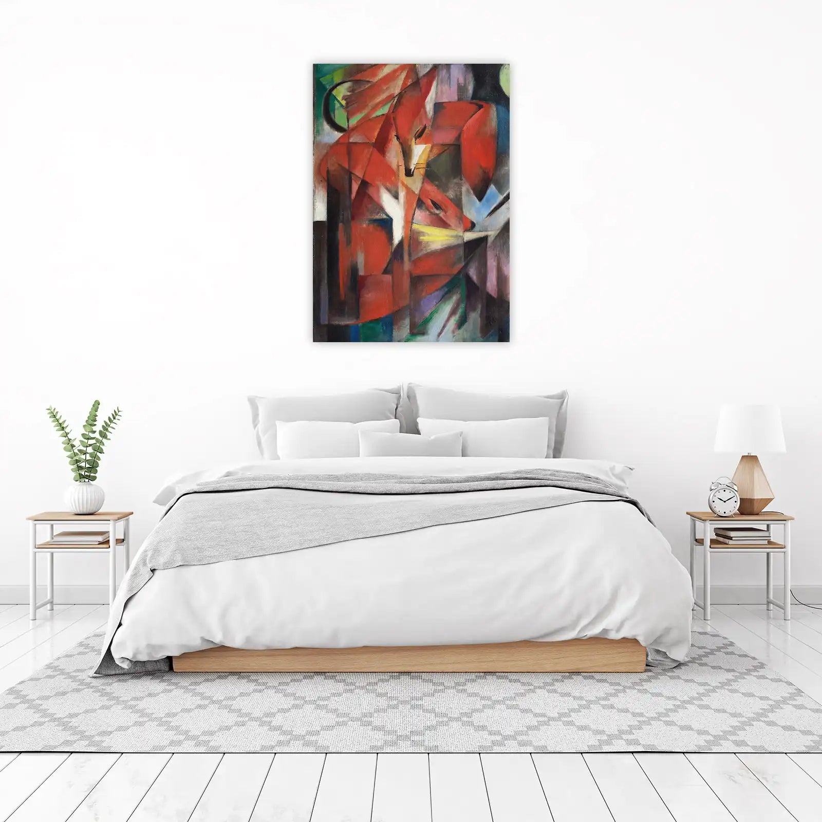 Abstract Red Foxes Bold Expressionist Wall Art