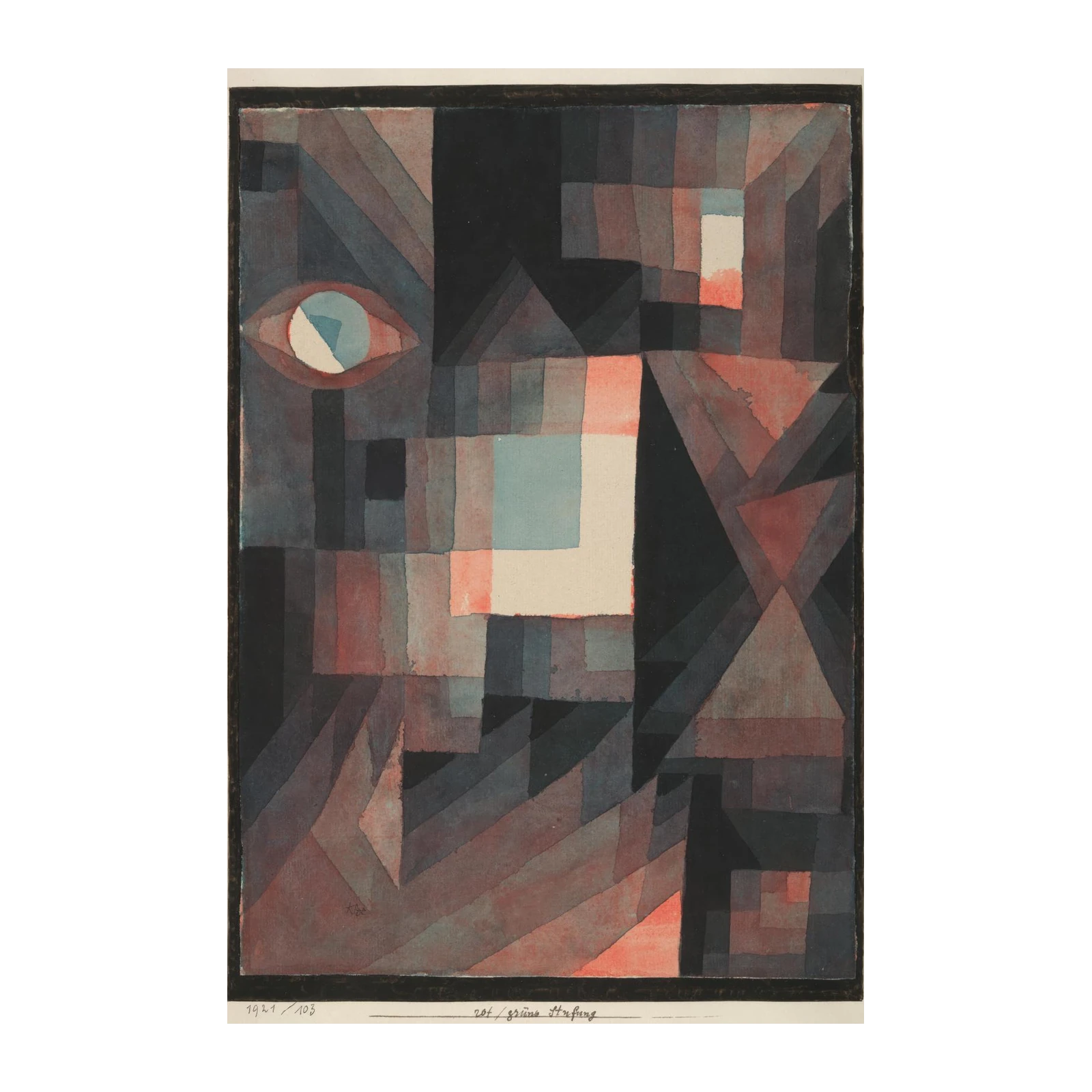 Abstract Geometric Red & Blue Eye Wall Art