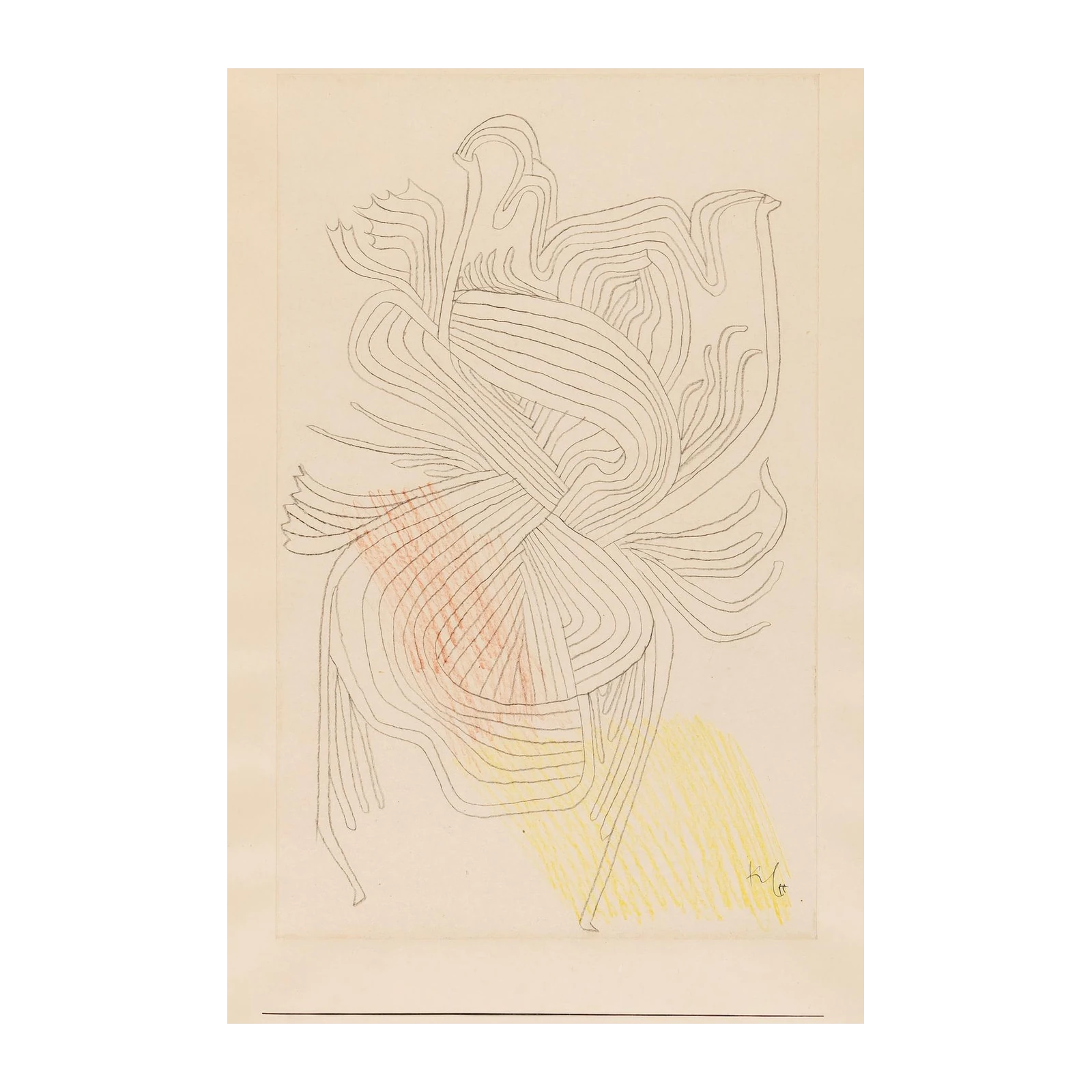 Abstract Dance Sketch "Geschwungener Tanz" Wall Art