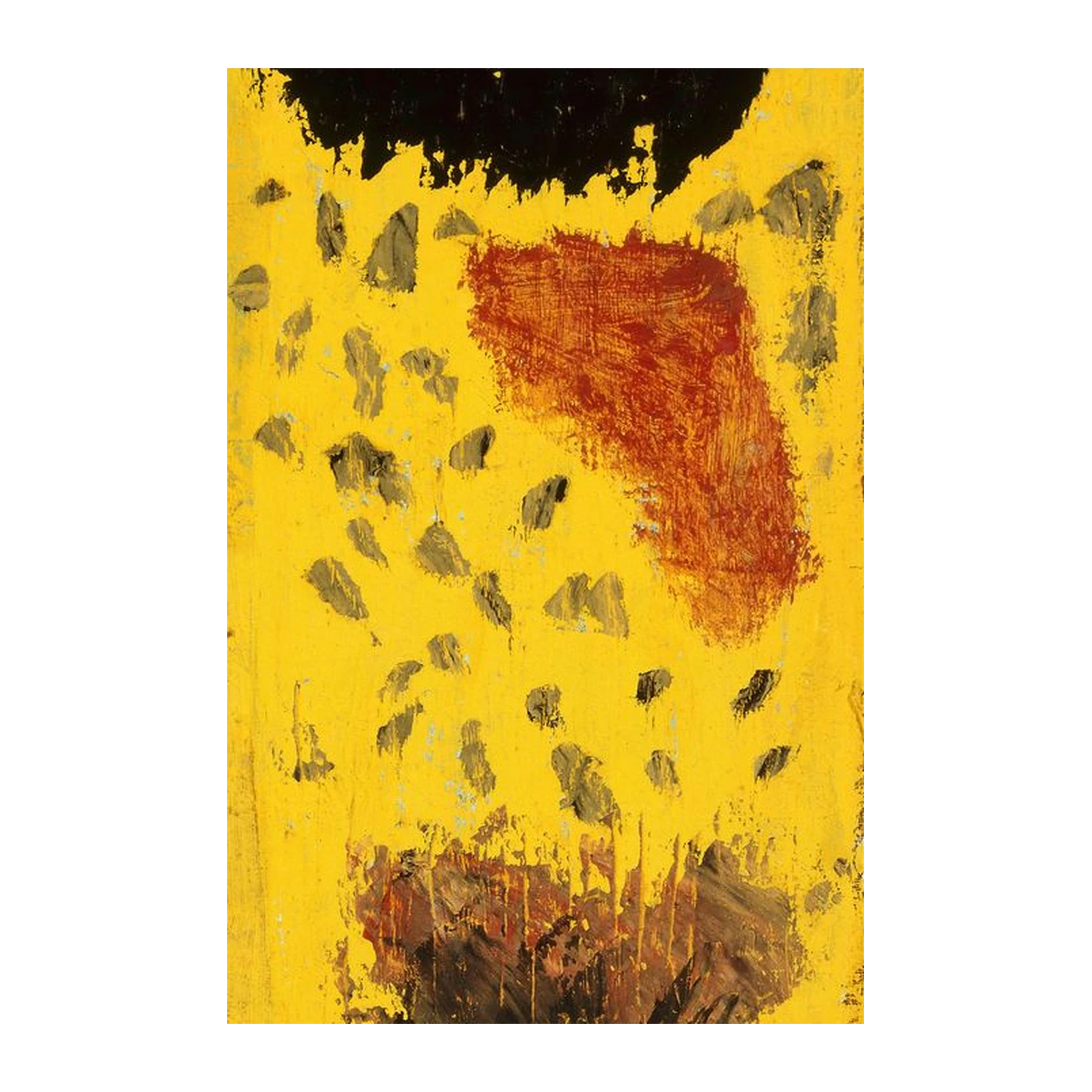 Abstract Yellow Black Textured Wall Art