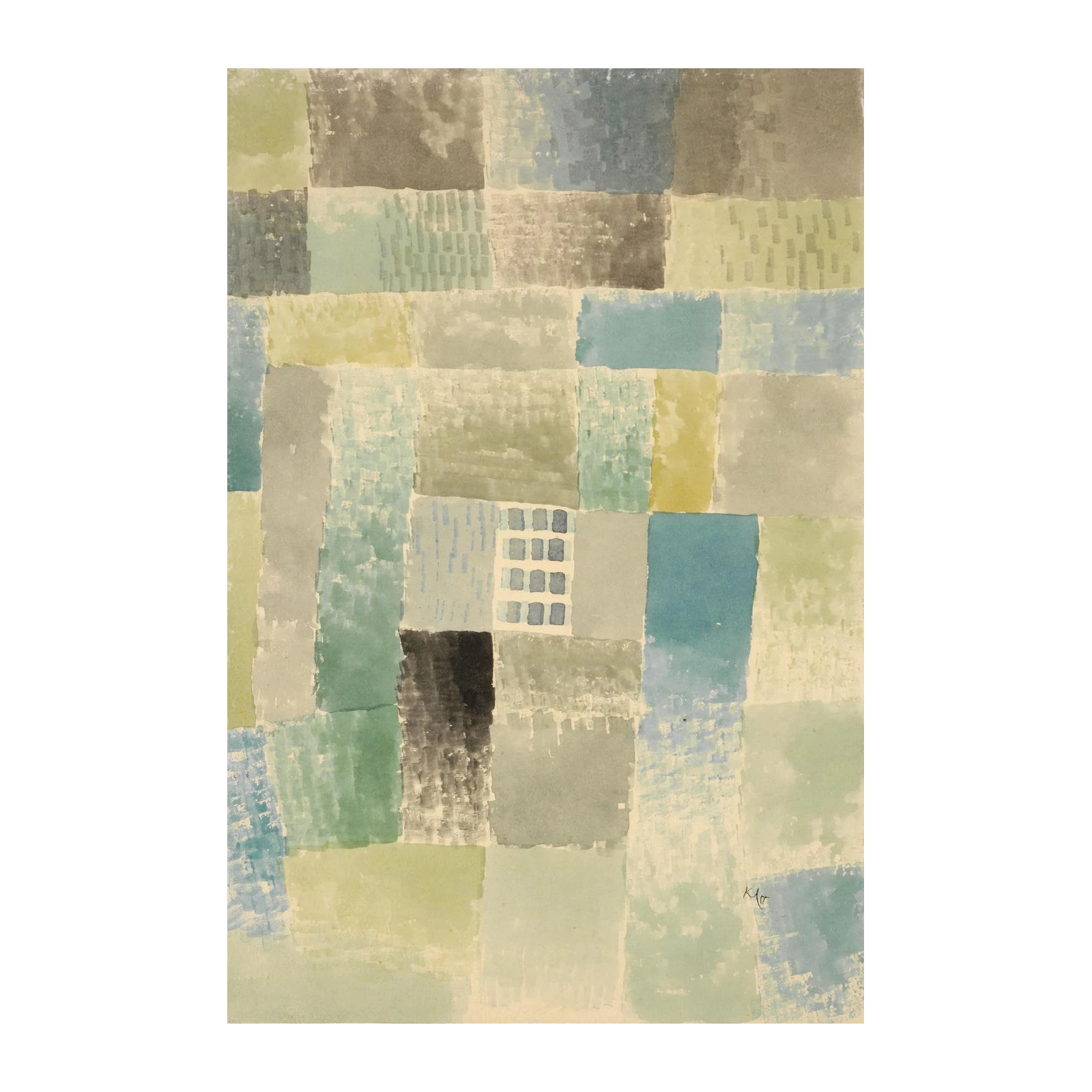 Abstract Watercolor Patchwork Wall Art