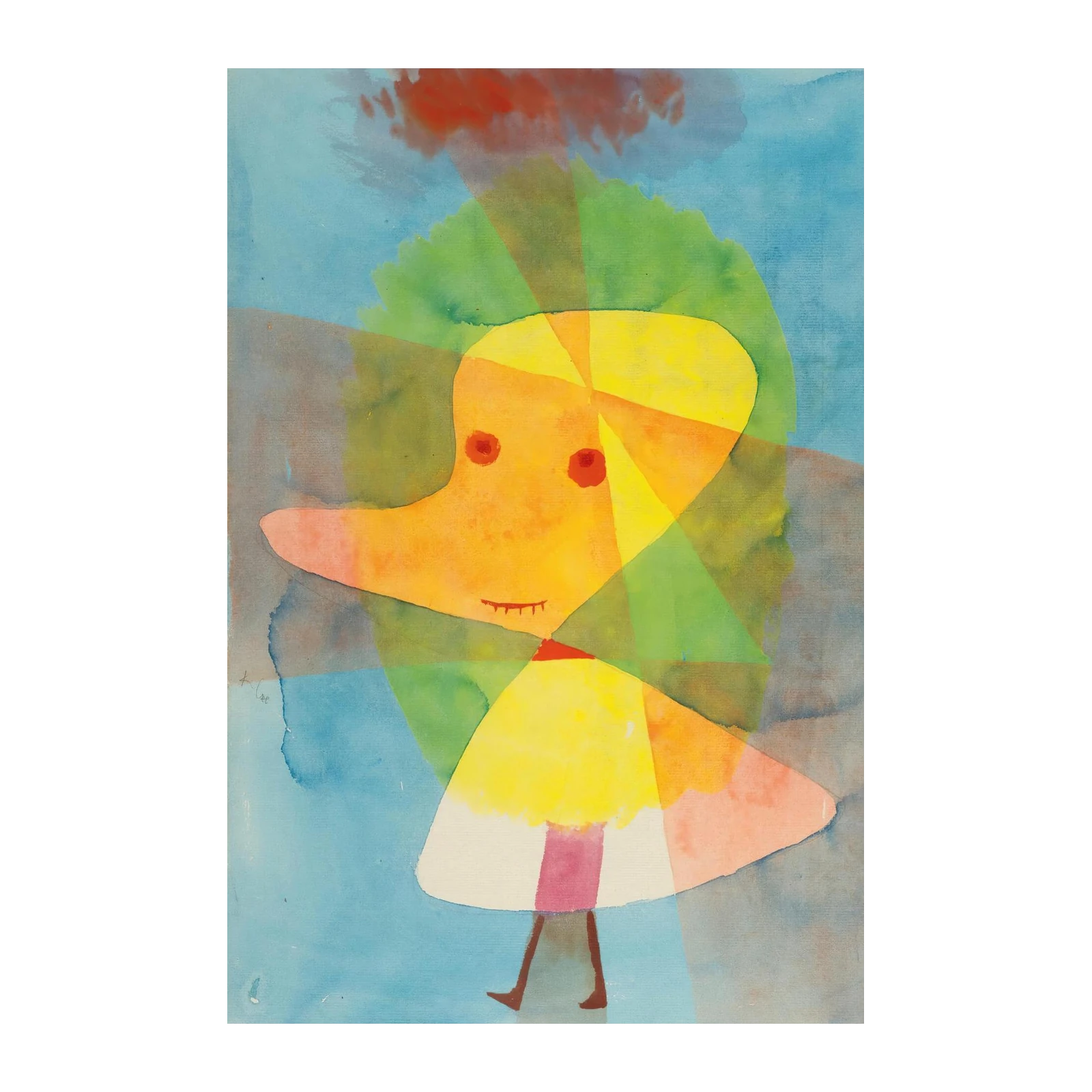 Whimsical Character Yellow Wall Art