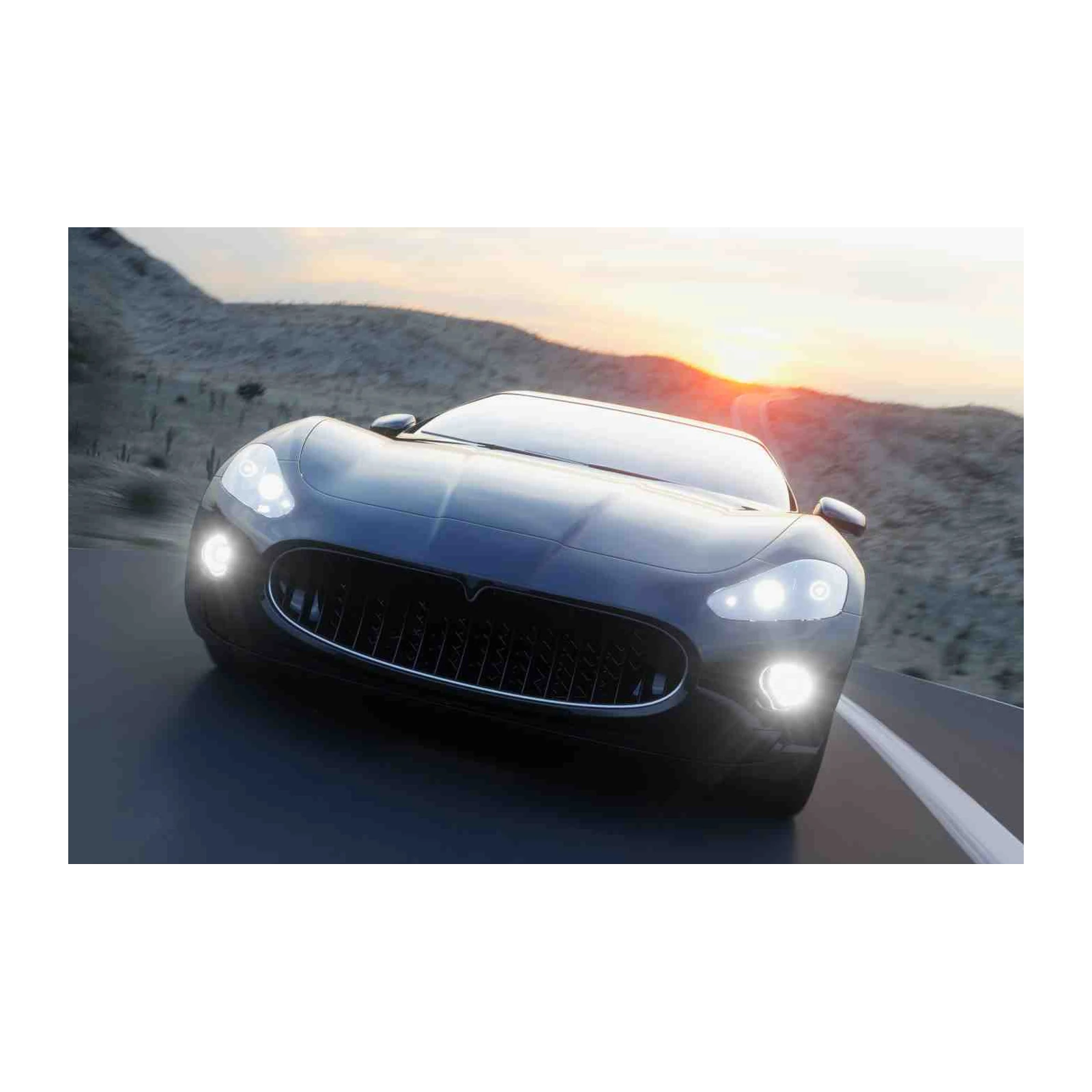 Luxury Sports Car Sunset Drive Wall Art