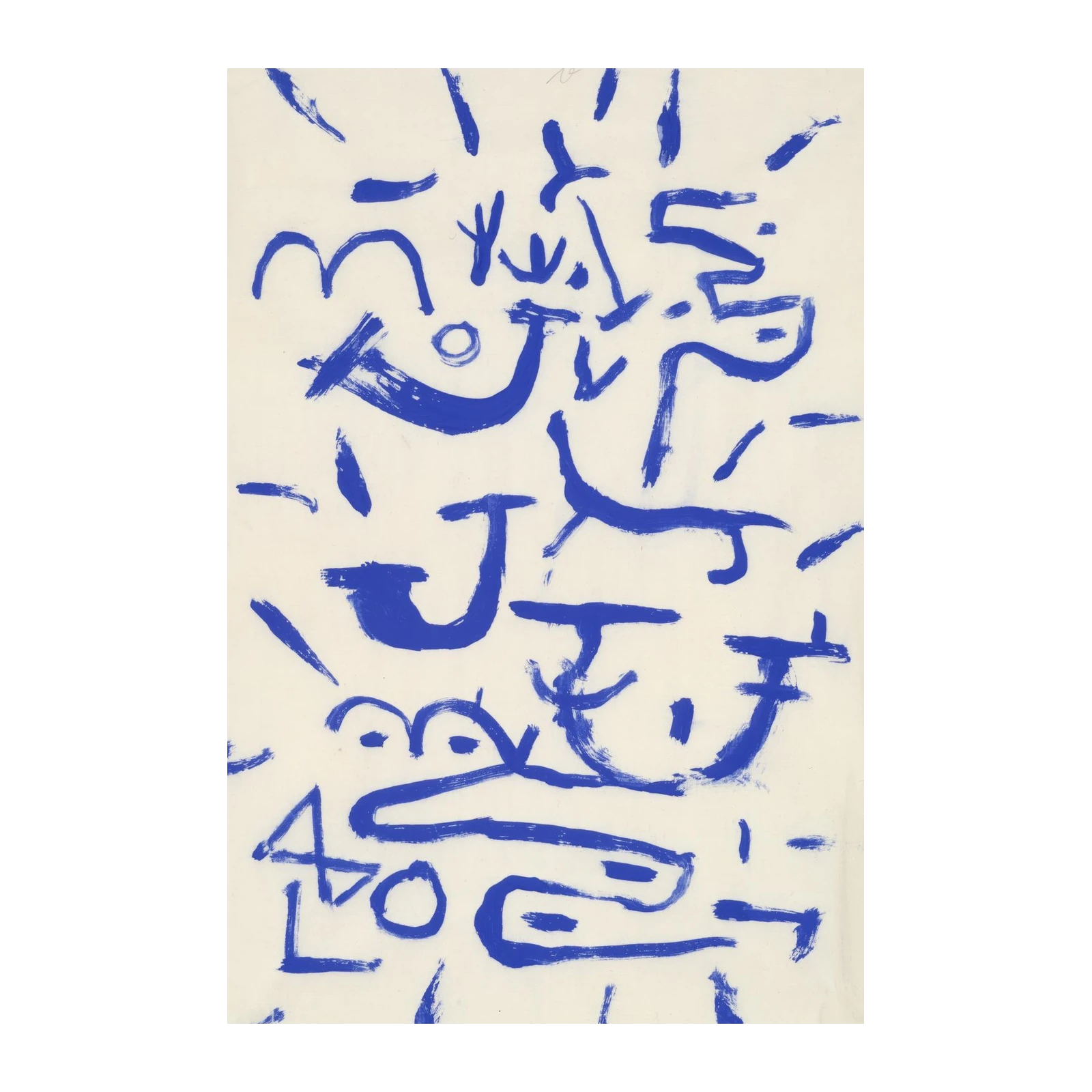 Abstract Blue Strokes Modern Art Wall Art