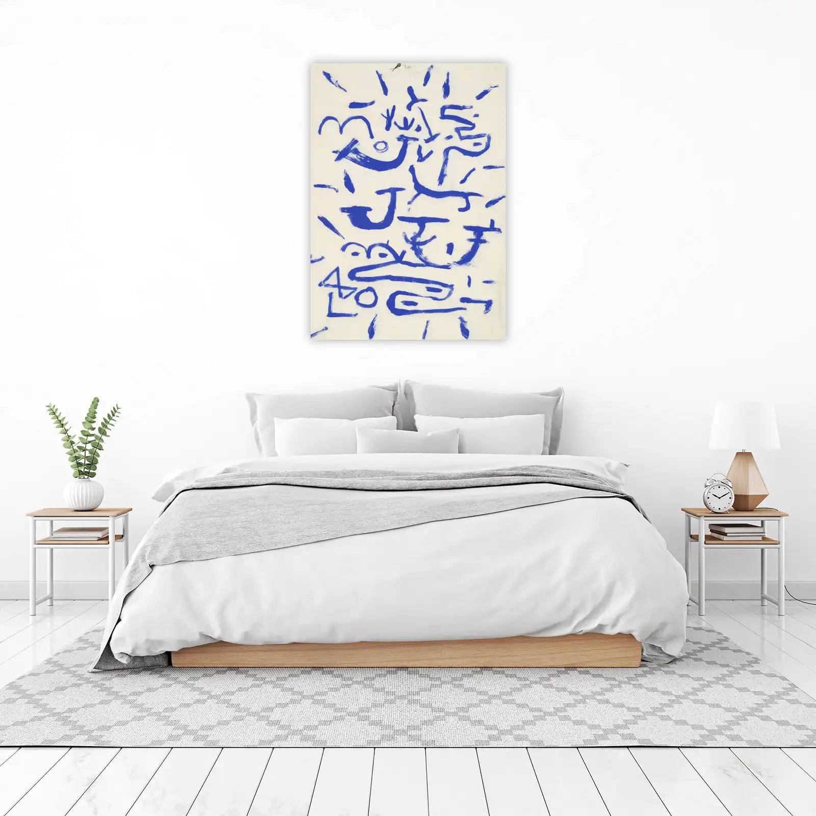 Abstract Blue Strokes Modern Art Wall Art