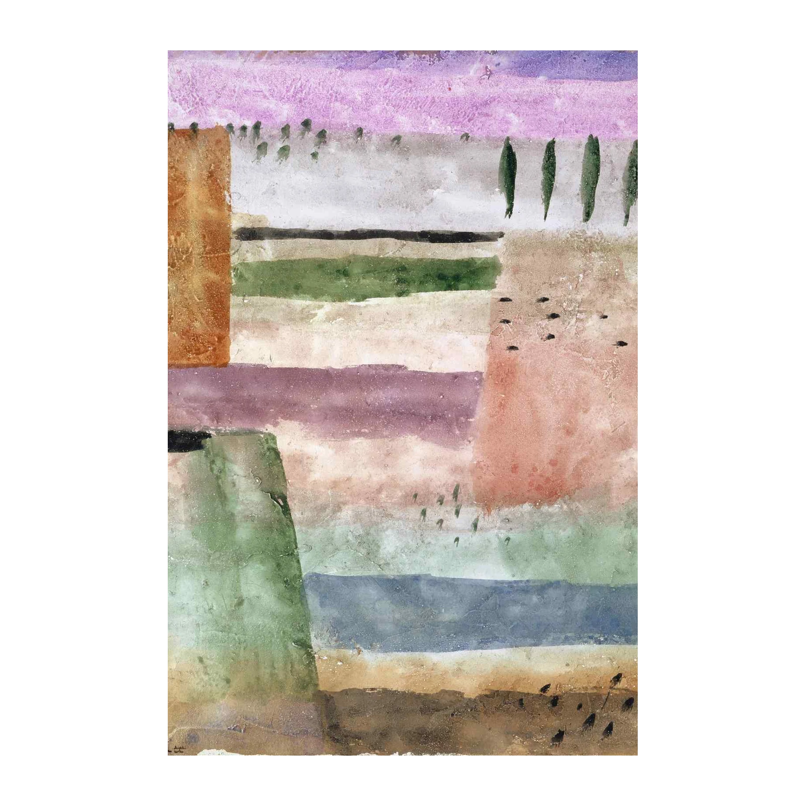 Abstract Landscape Watercolour Wall Art