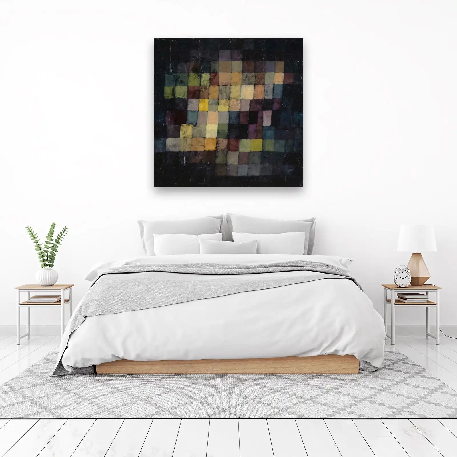 Abstract Squares Moody Dark Palette Wall Art