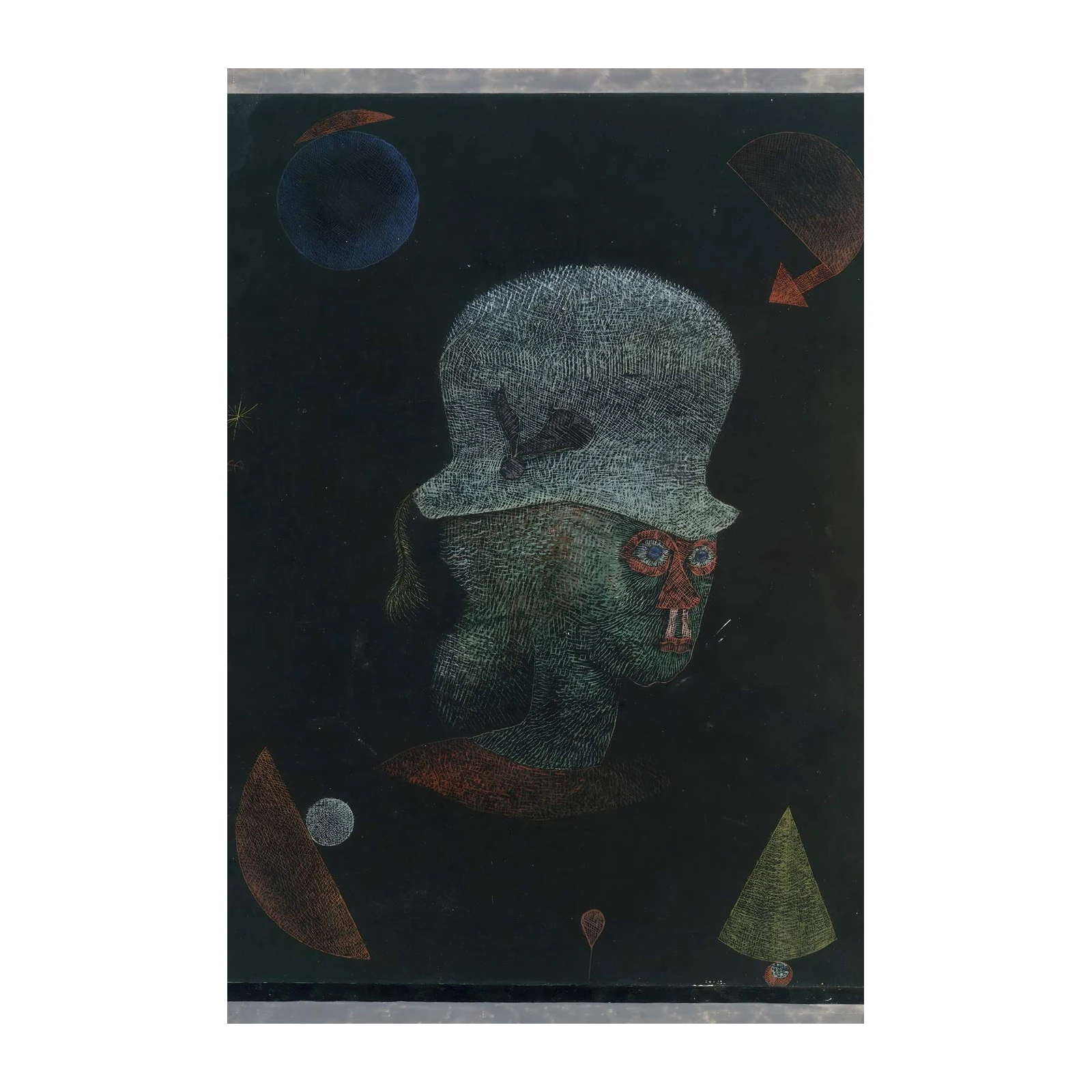 Surrealist Portrait Black Wall Art