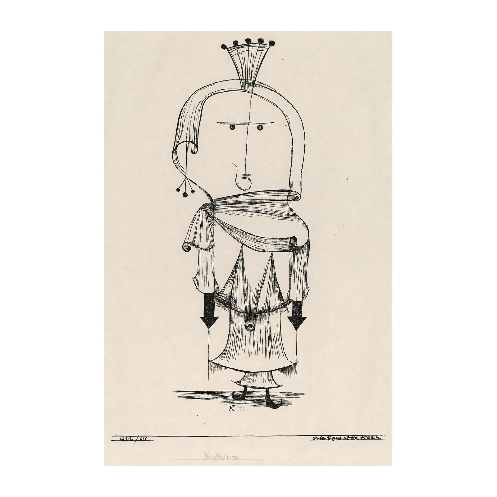 Abstract Figure Crowned Wall Art