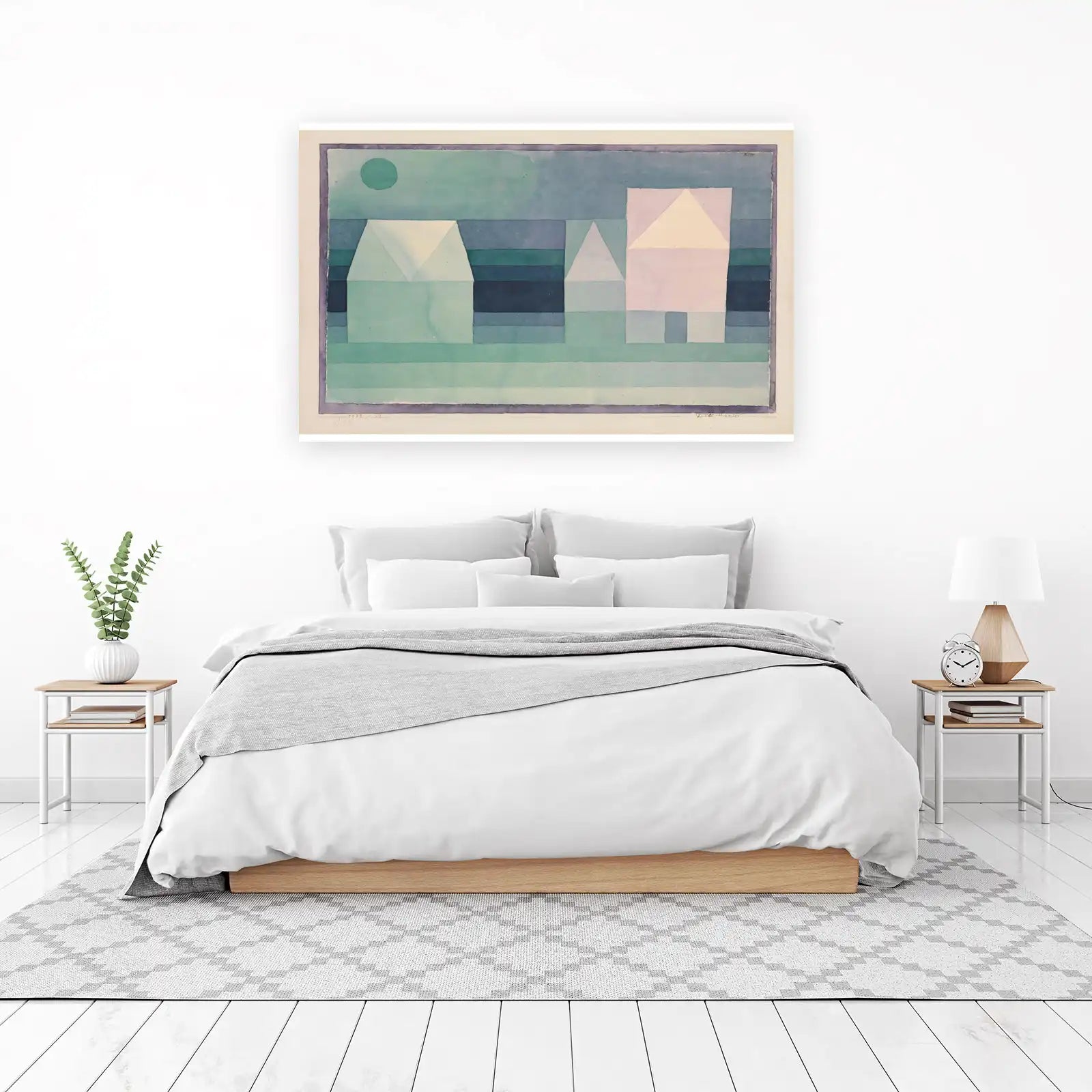 Abstract Houses Serene Blues Wall Art