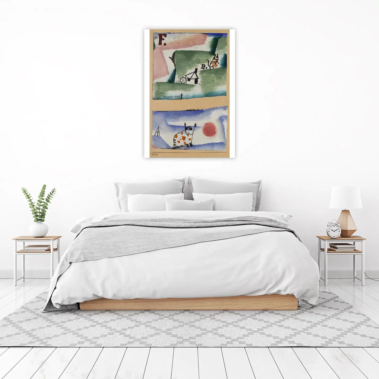 Whimsical Cats Landscape Vintage Art Wall Art