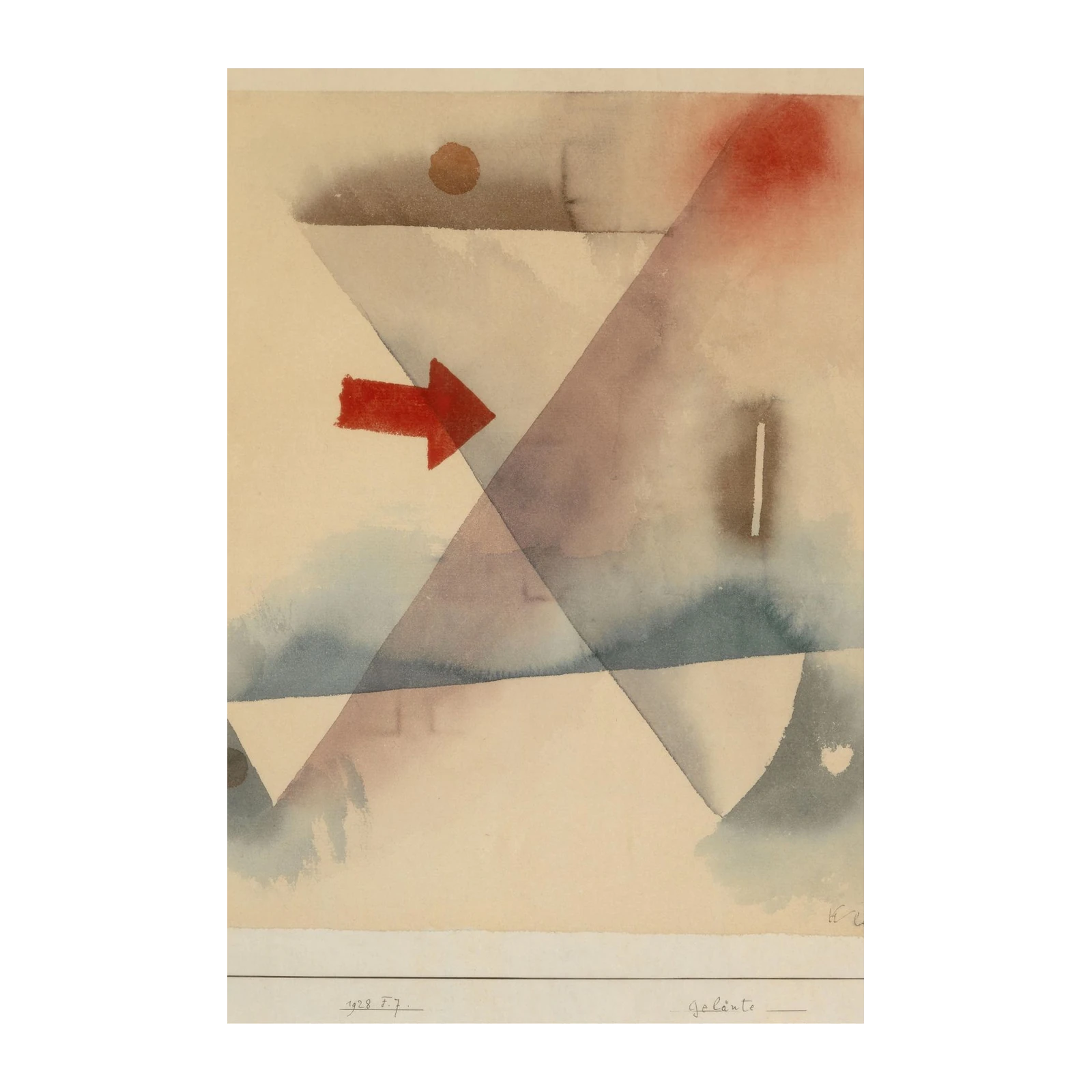 Abstract Geometric Red Arrow Wall Art