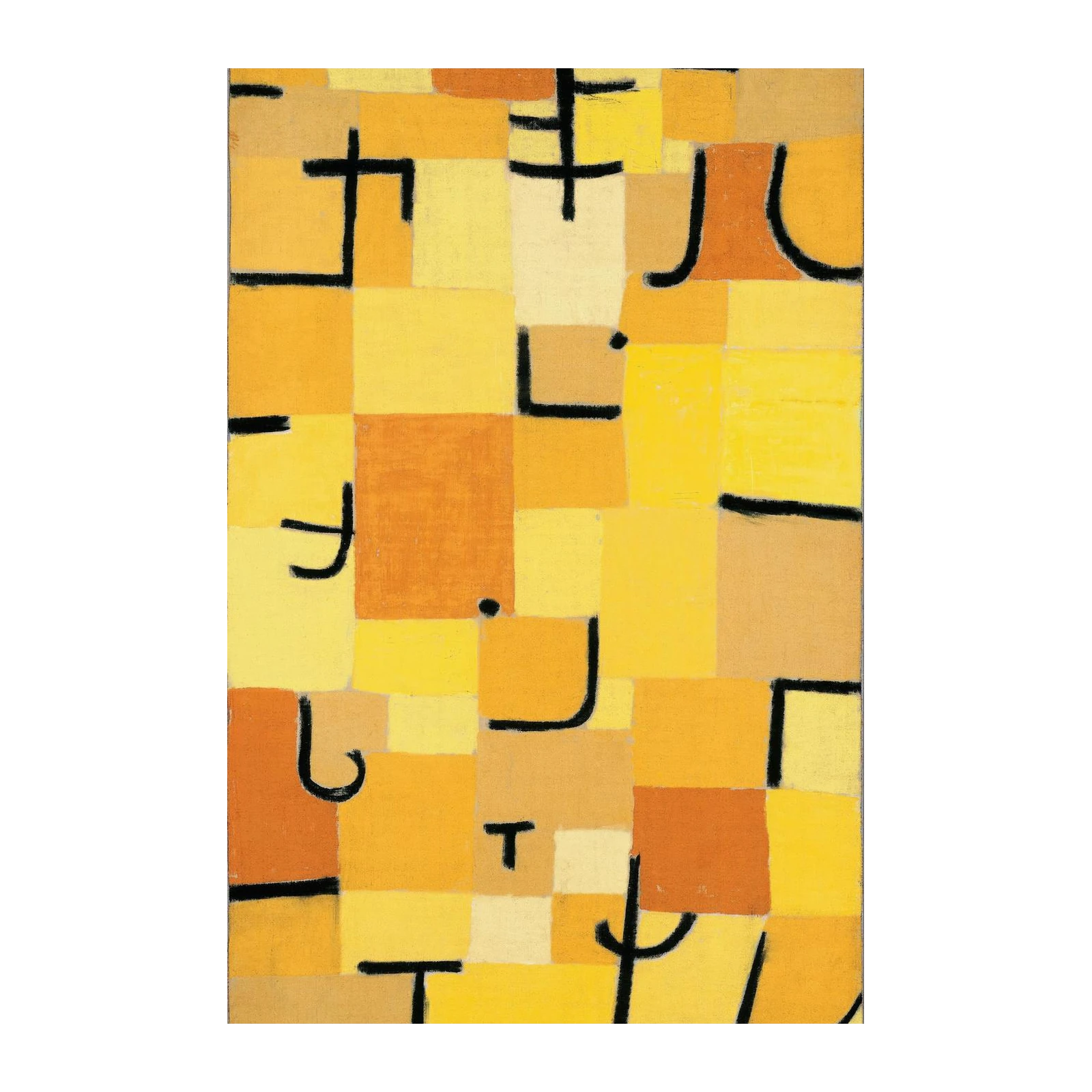 Abstract Yellow Squares & Lines Wall Art