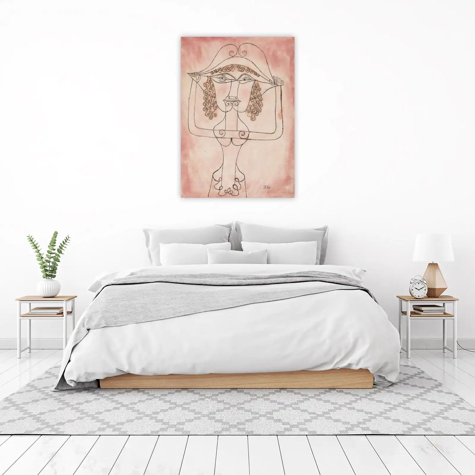 Abstract Face Pink Swirls Wall Art