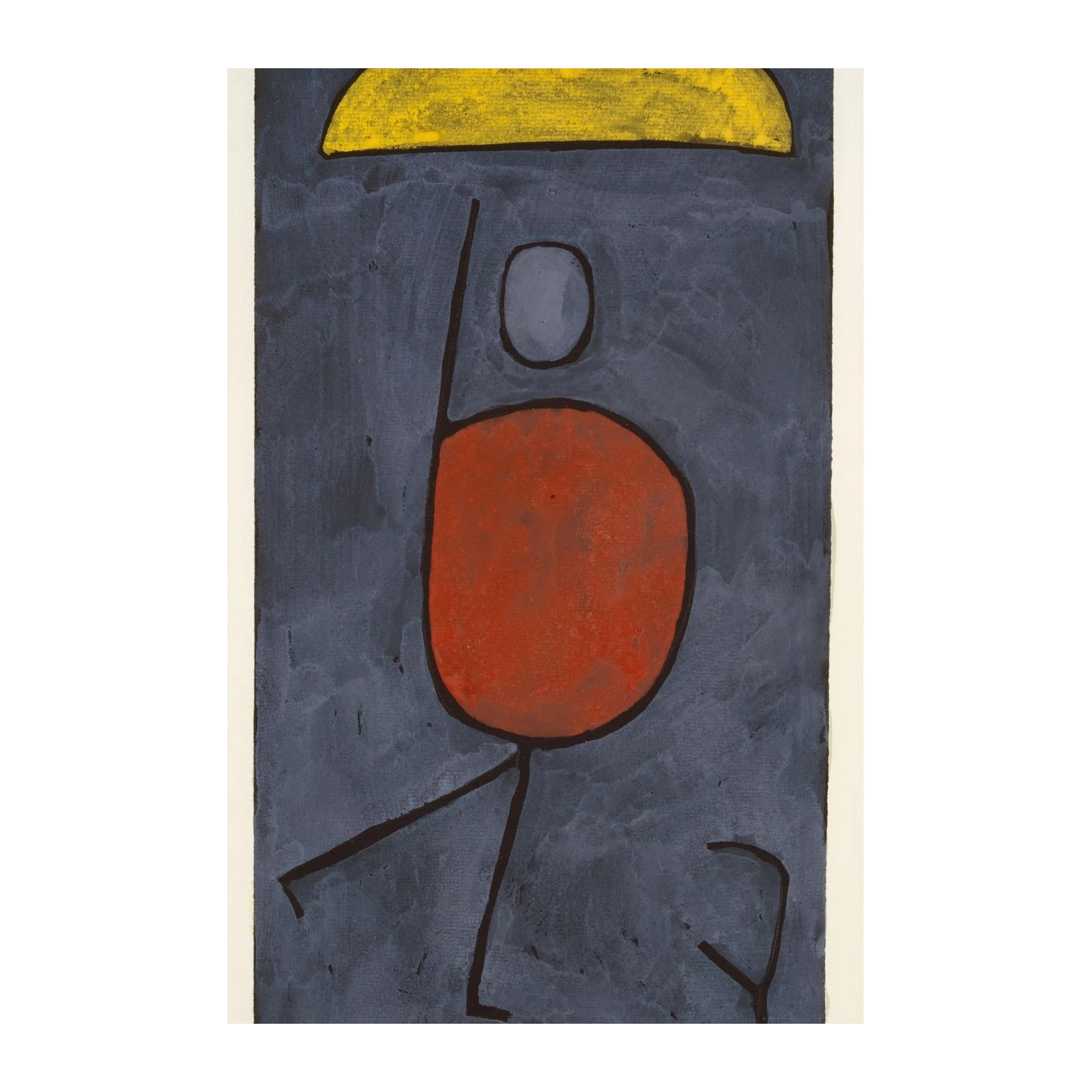 Abstract Figure Yellow Sun Wall Art