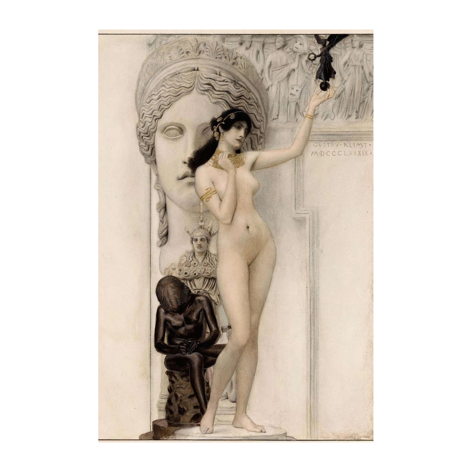 Gustav Klimt Woman with Gold Necklace Wall Art