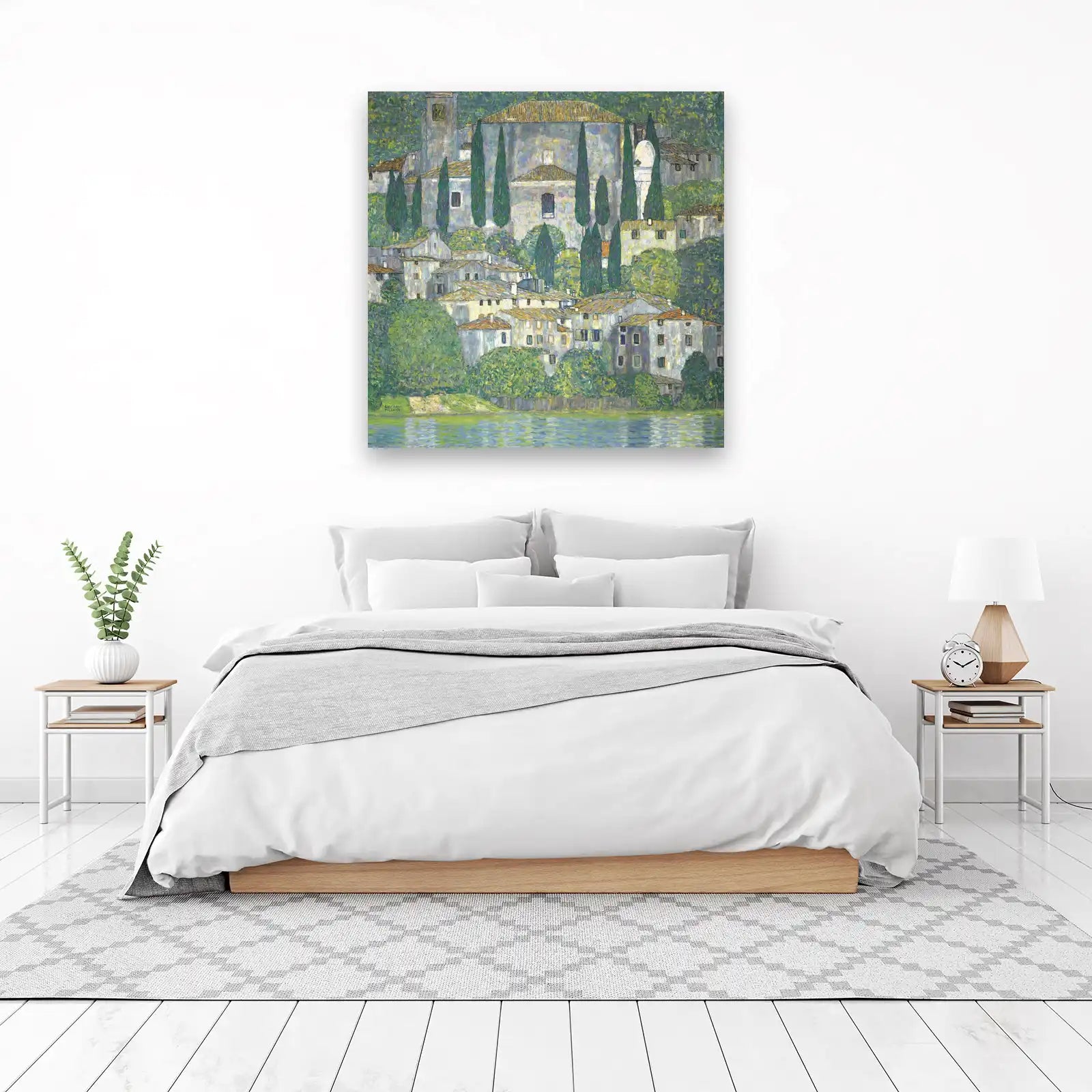 Serene Italian Village Landscape Wall Art