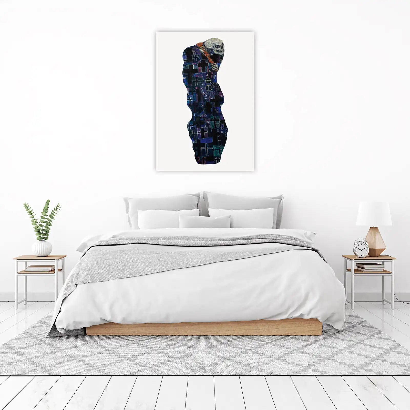Gothic Skull Embrace Wall Art