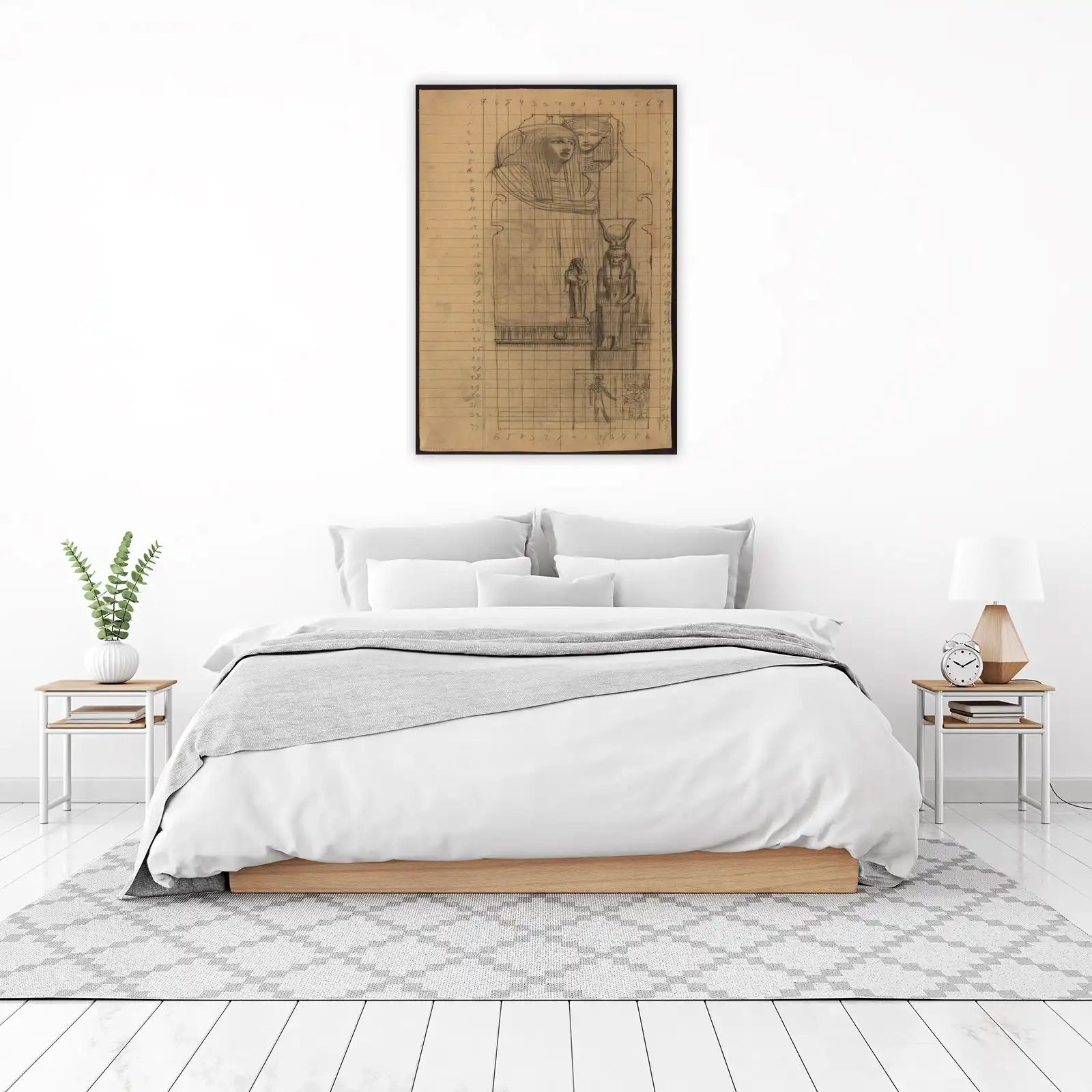 Ancient Egyptian Figures Sketch Wall Art