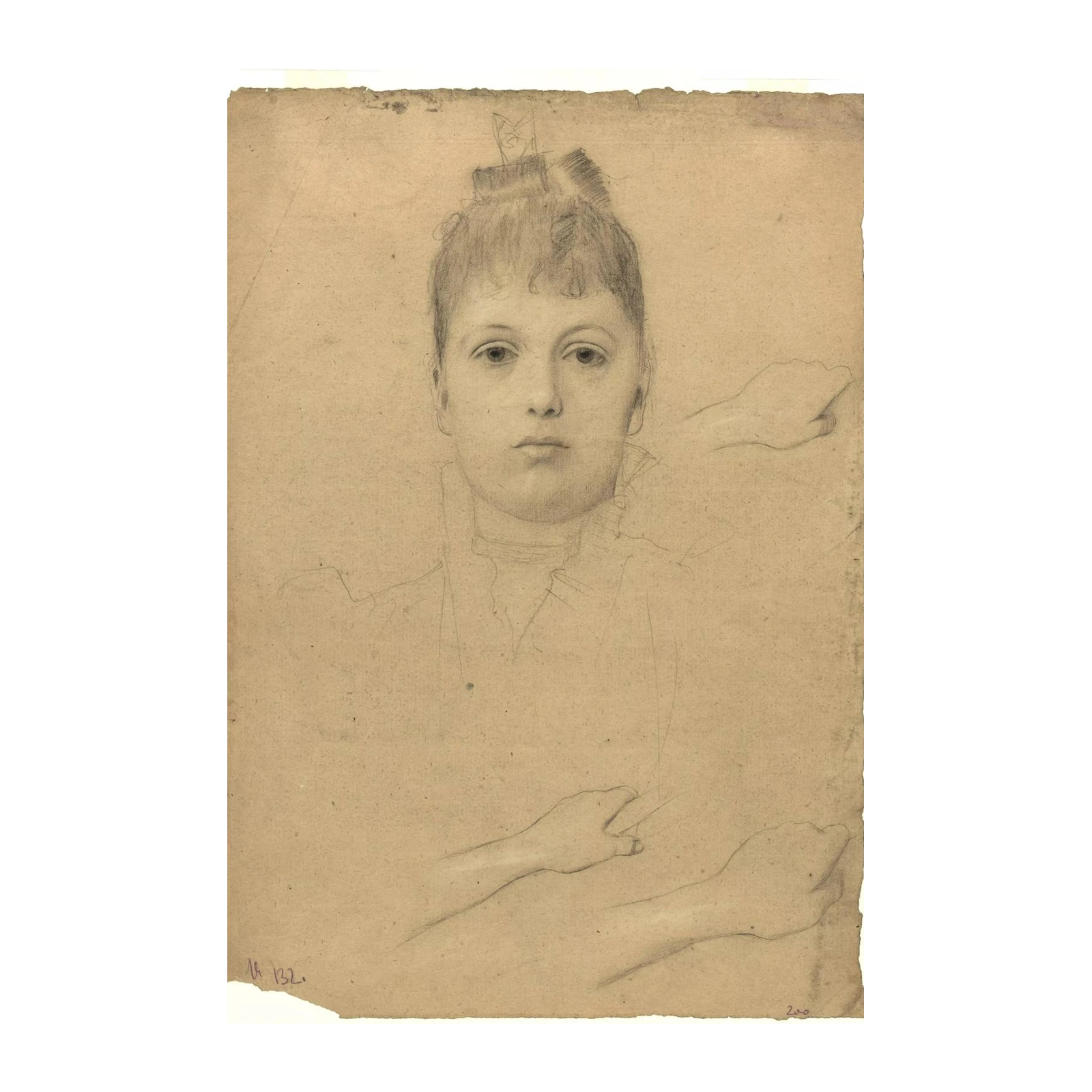 Vintage Portrait Sketch Woman Wall Art