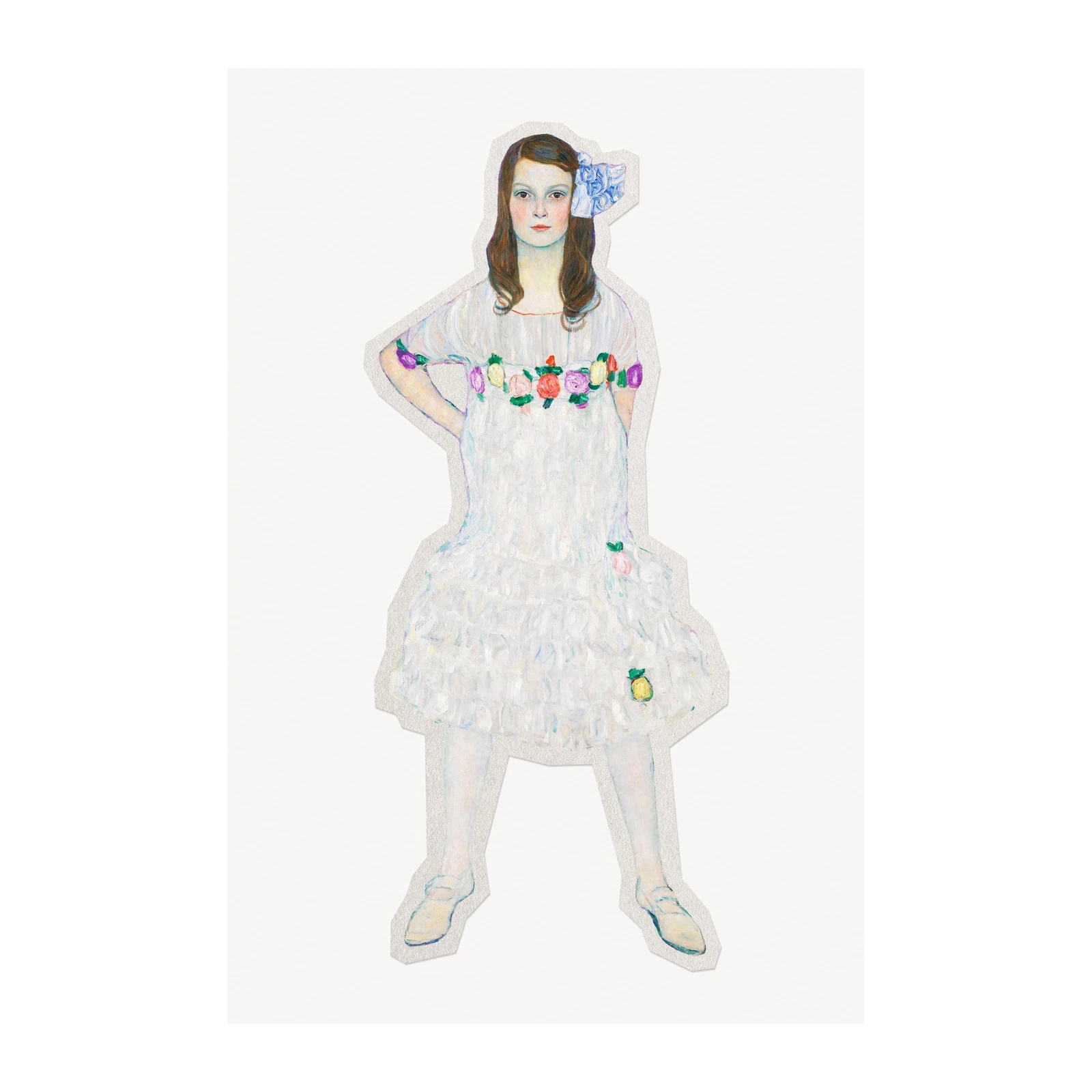 Victorian Girl Portrait Delicate Floral Wall Art