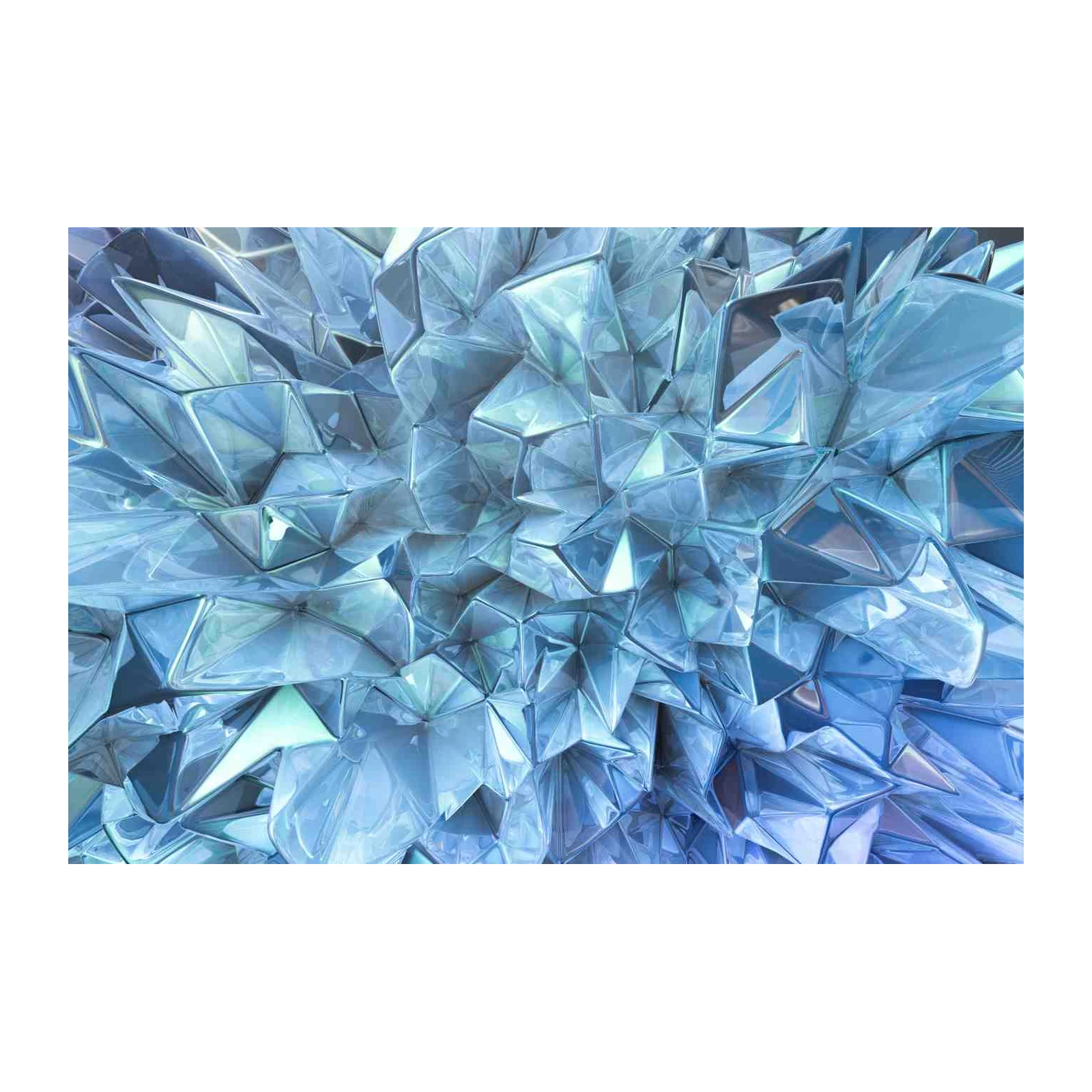 Icy Crystal Abstract Geometric Wall Art