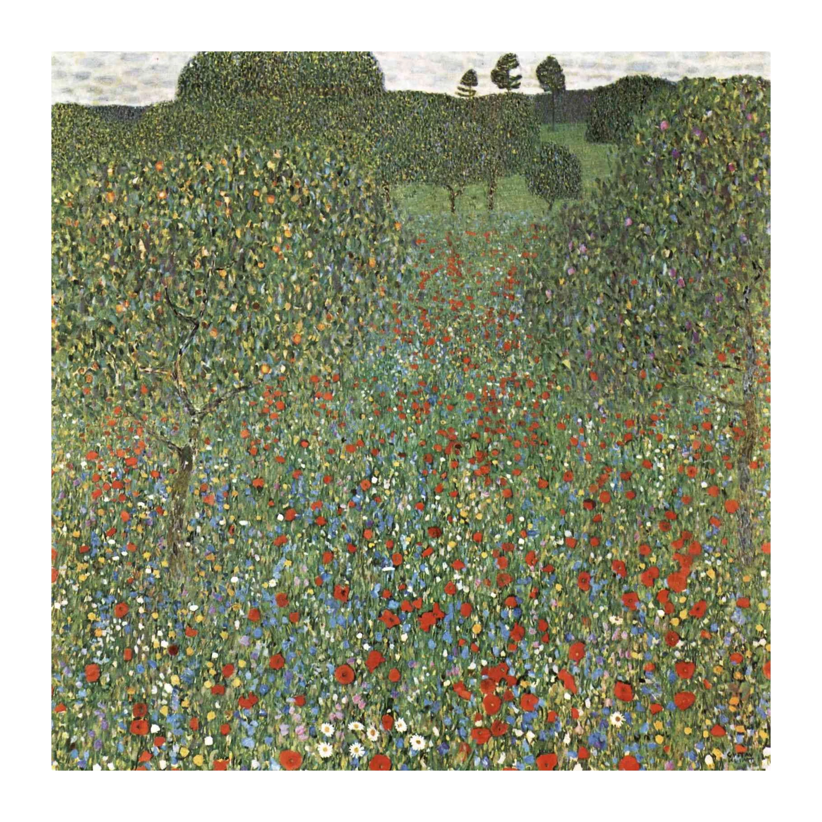 Vibrant Poppy Field Landscape Wall Art
