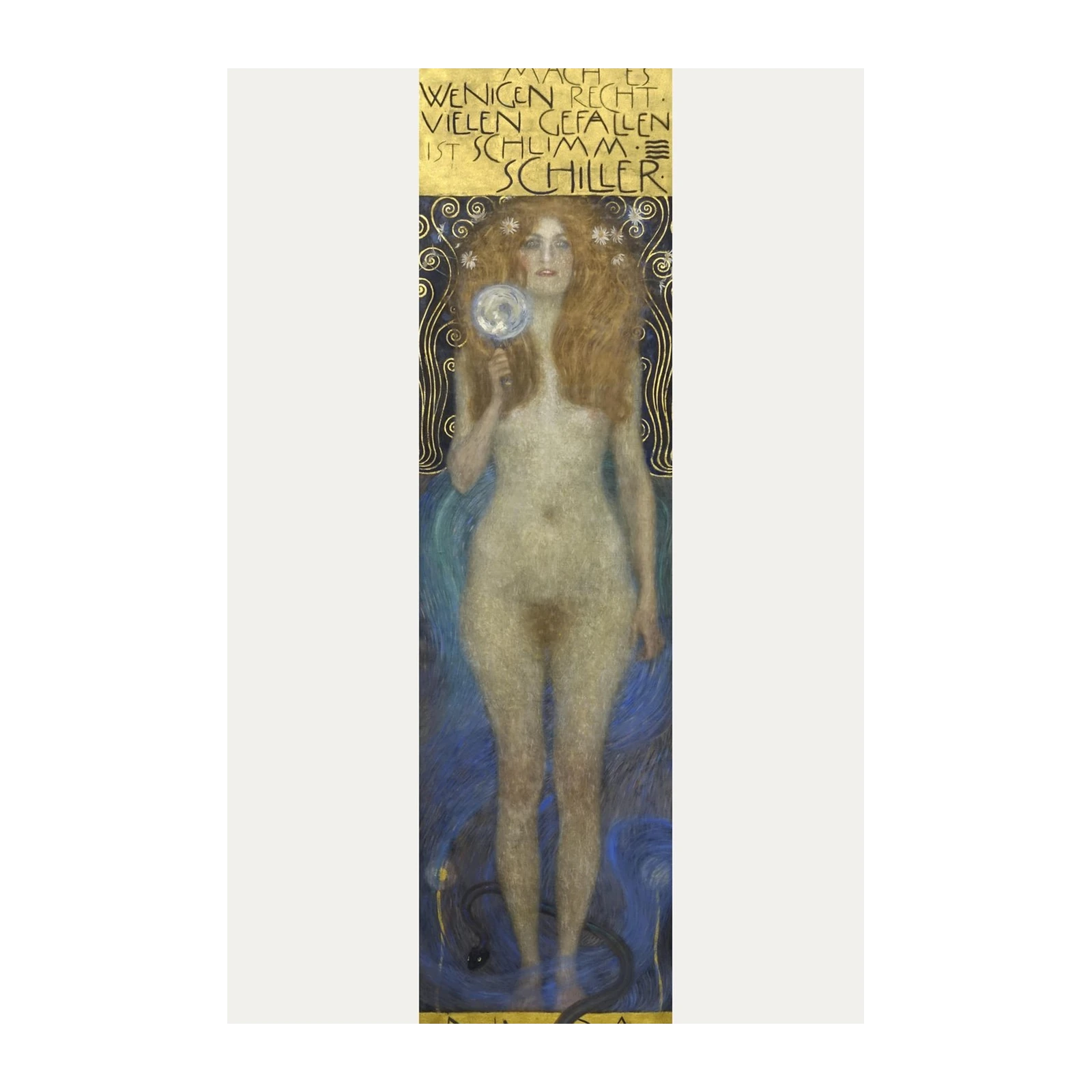 Klimt 'Nuda Veritas' Golden Art Wall Art