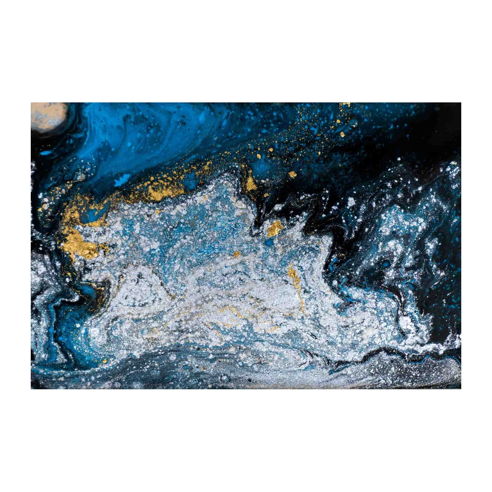 Oceanic Galaxy Gold & Blue Swirl Wall Art