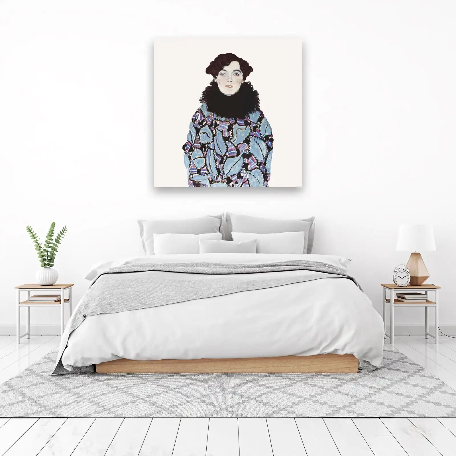 Elegant Woman Portrait Art Nouveau Wall Art