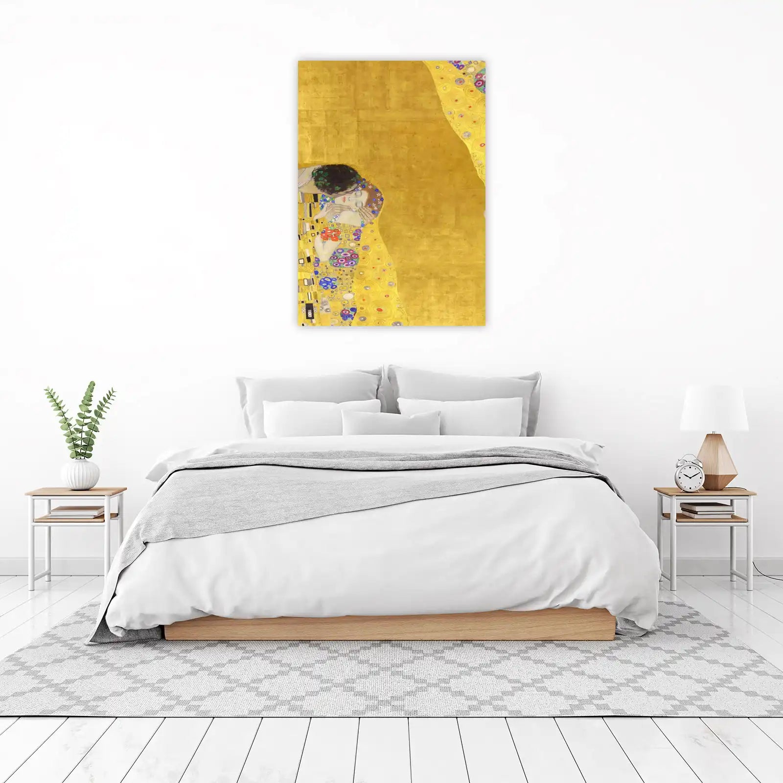 Klimt's The Kiss Golden Aura Wall Art