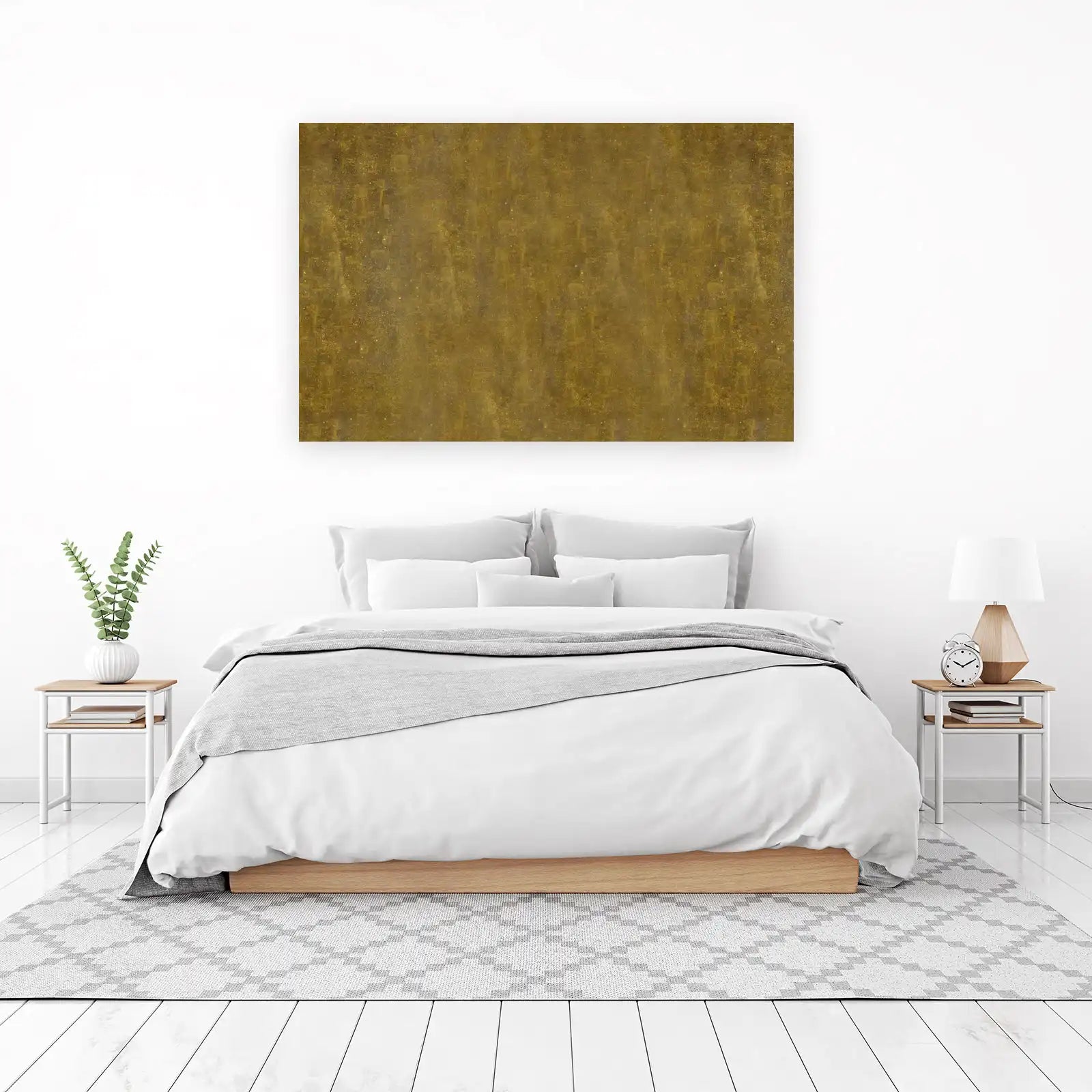 Aged Brass Textured Geometric Wall Art