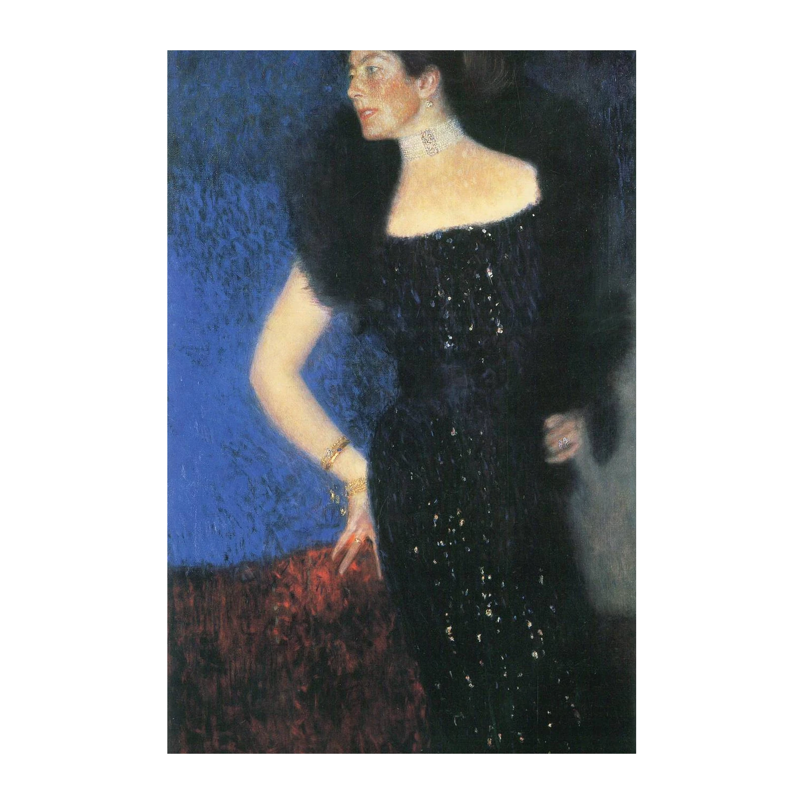 Elegant Woman in Black Dress Wall Art