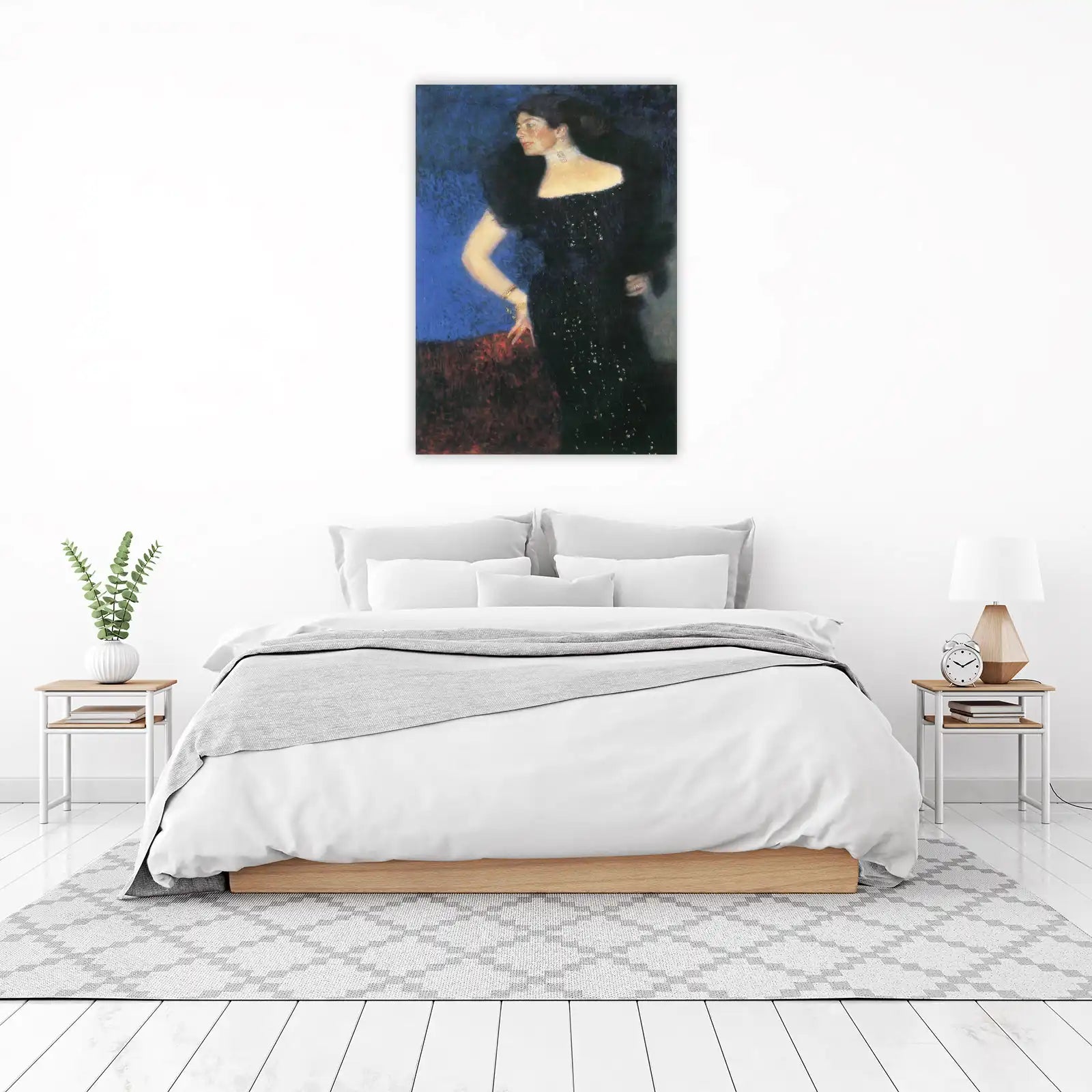 Elegant Woman in Black Dress Wall Art
