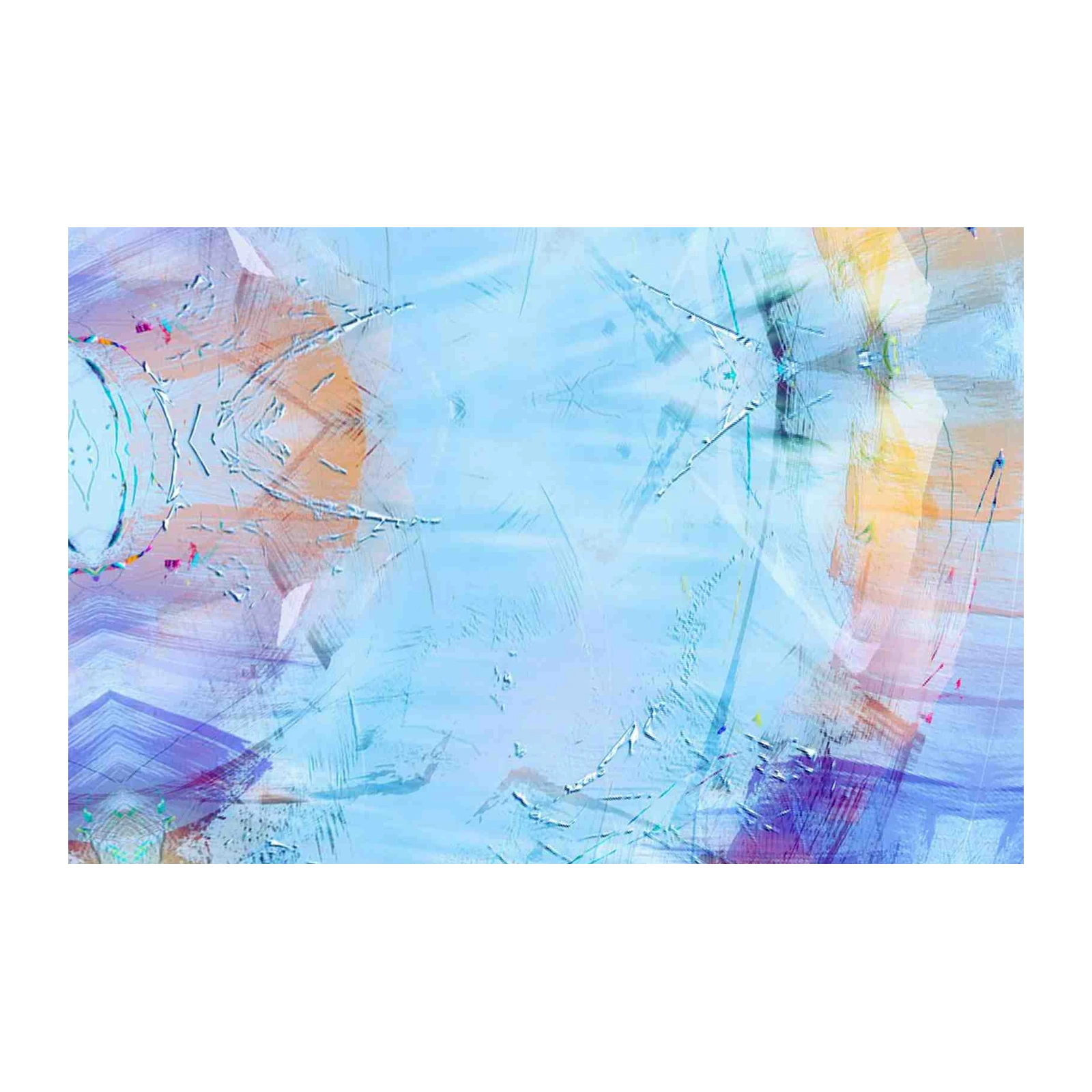 Abstract Serenity Blue & Gold Wall Art