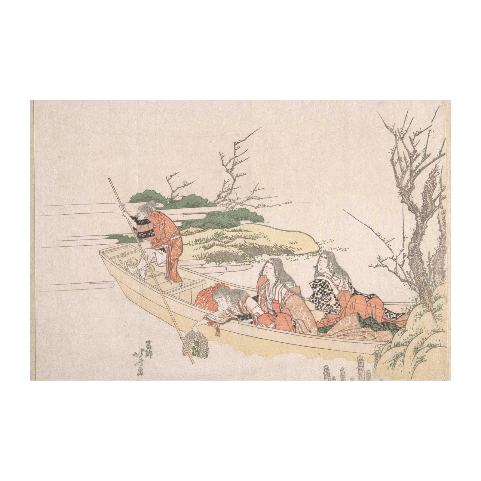 Serene River Voyage Japanese Art Wall Art