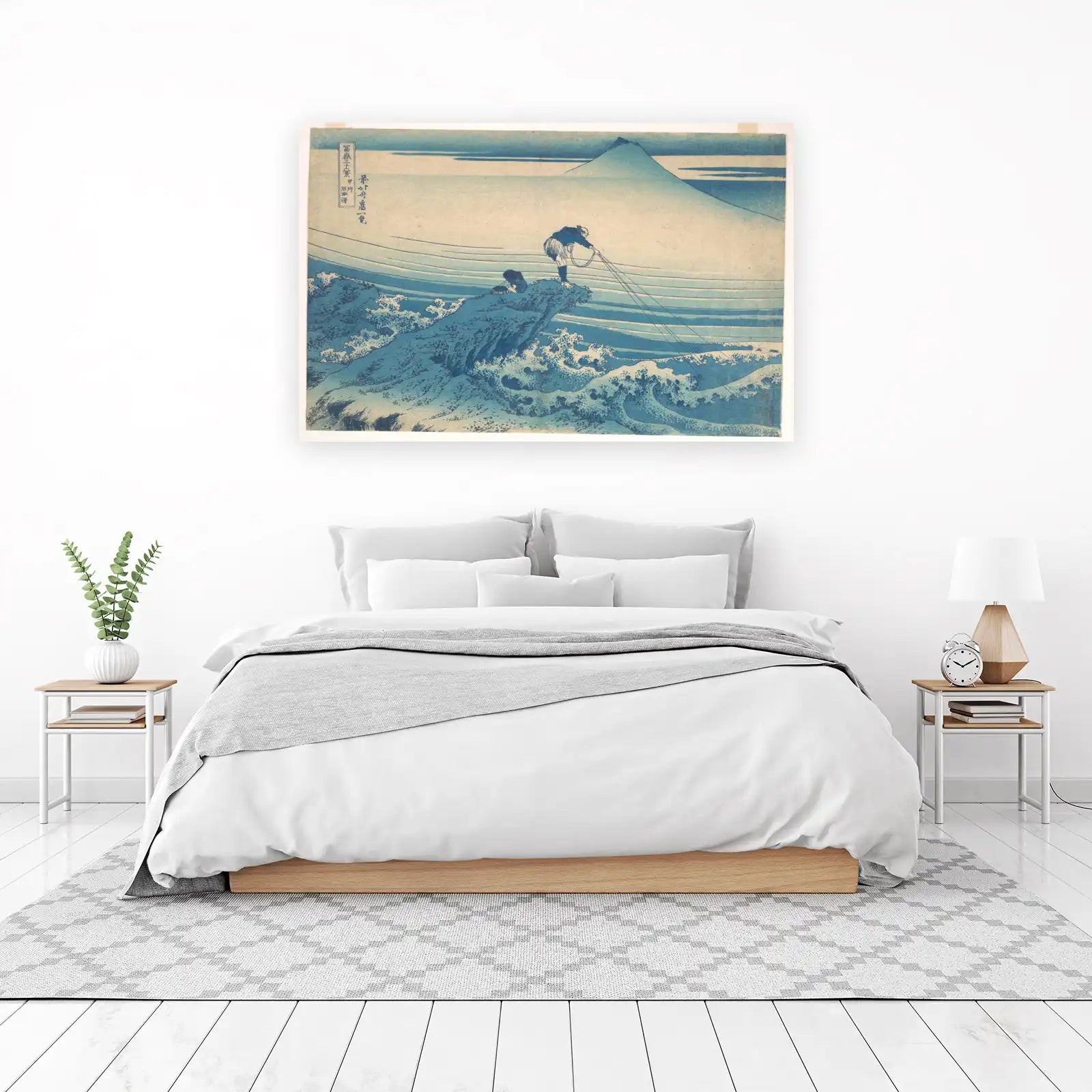 Serene Fuji Fisherman Wall Art