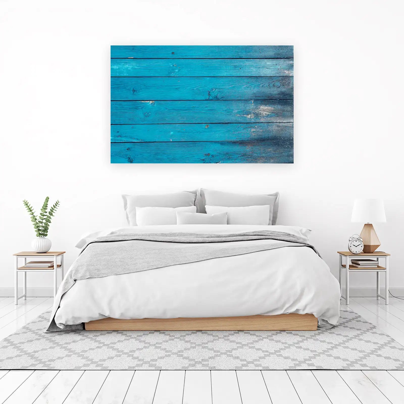 Coastal Turquoise Weathered Wood Wall Art