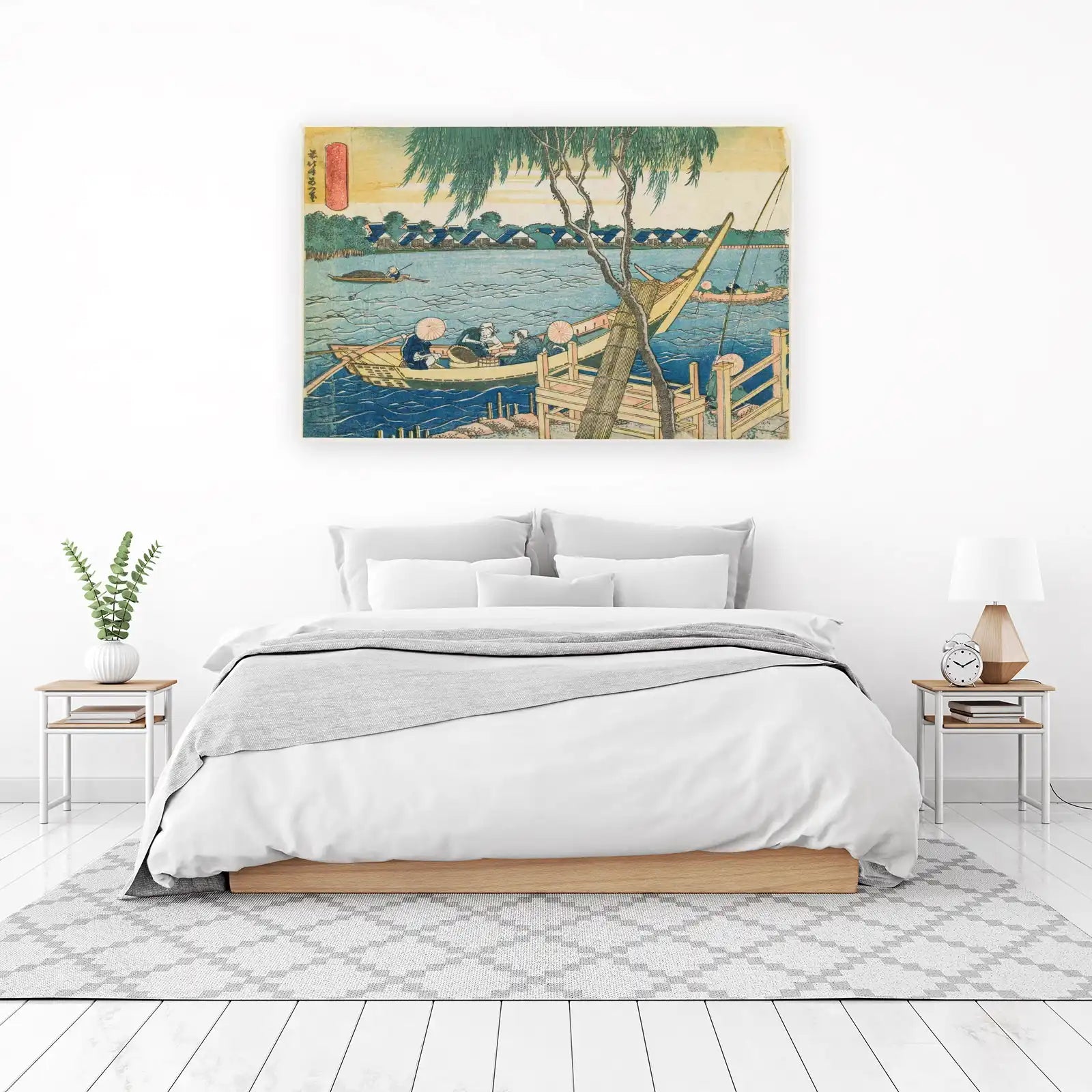 Serene River Village Japanese Art Wall Art