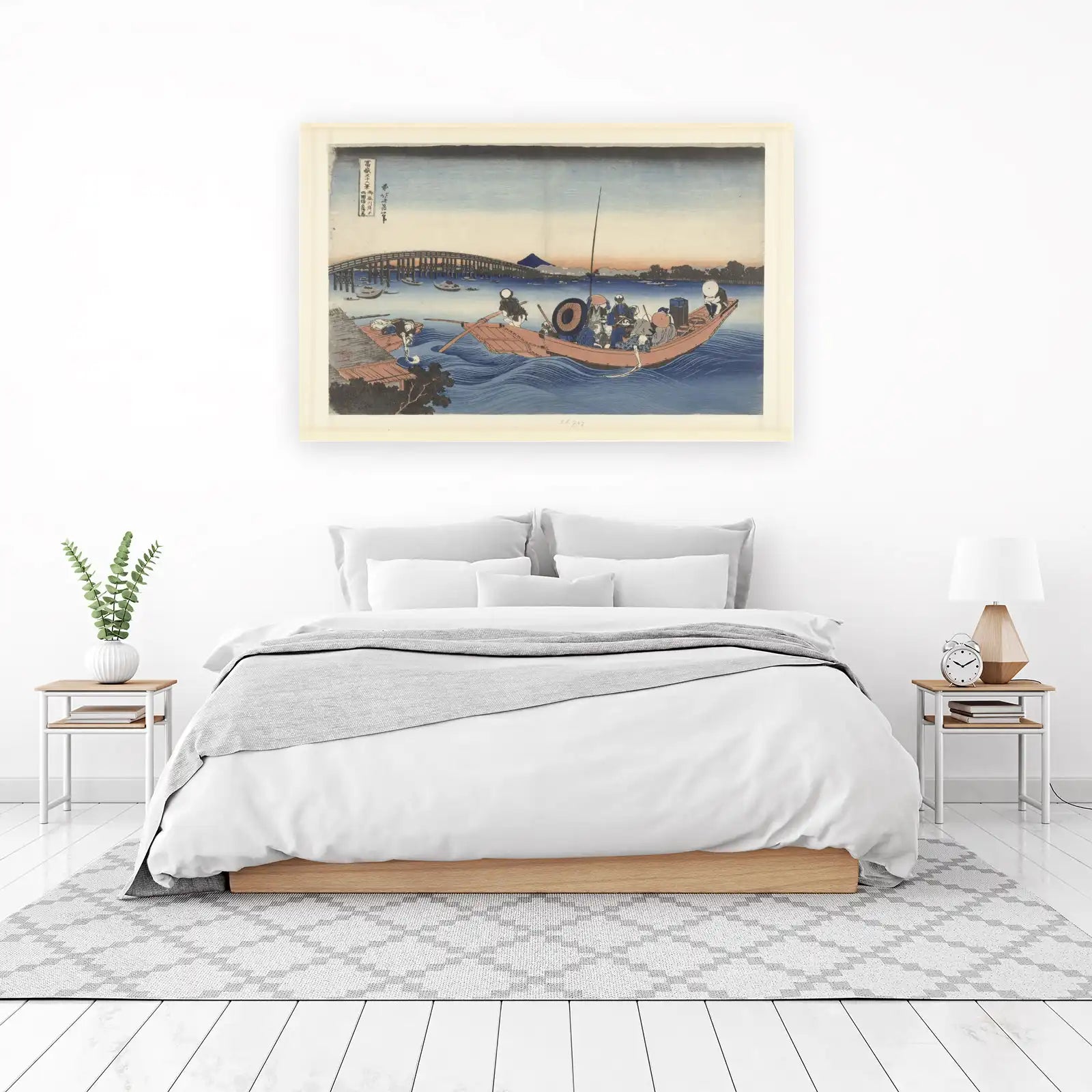 Vintage Japanese River Scene Wall Art