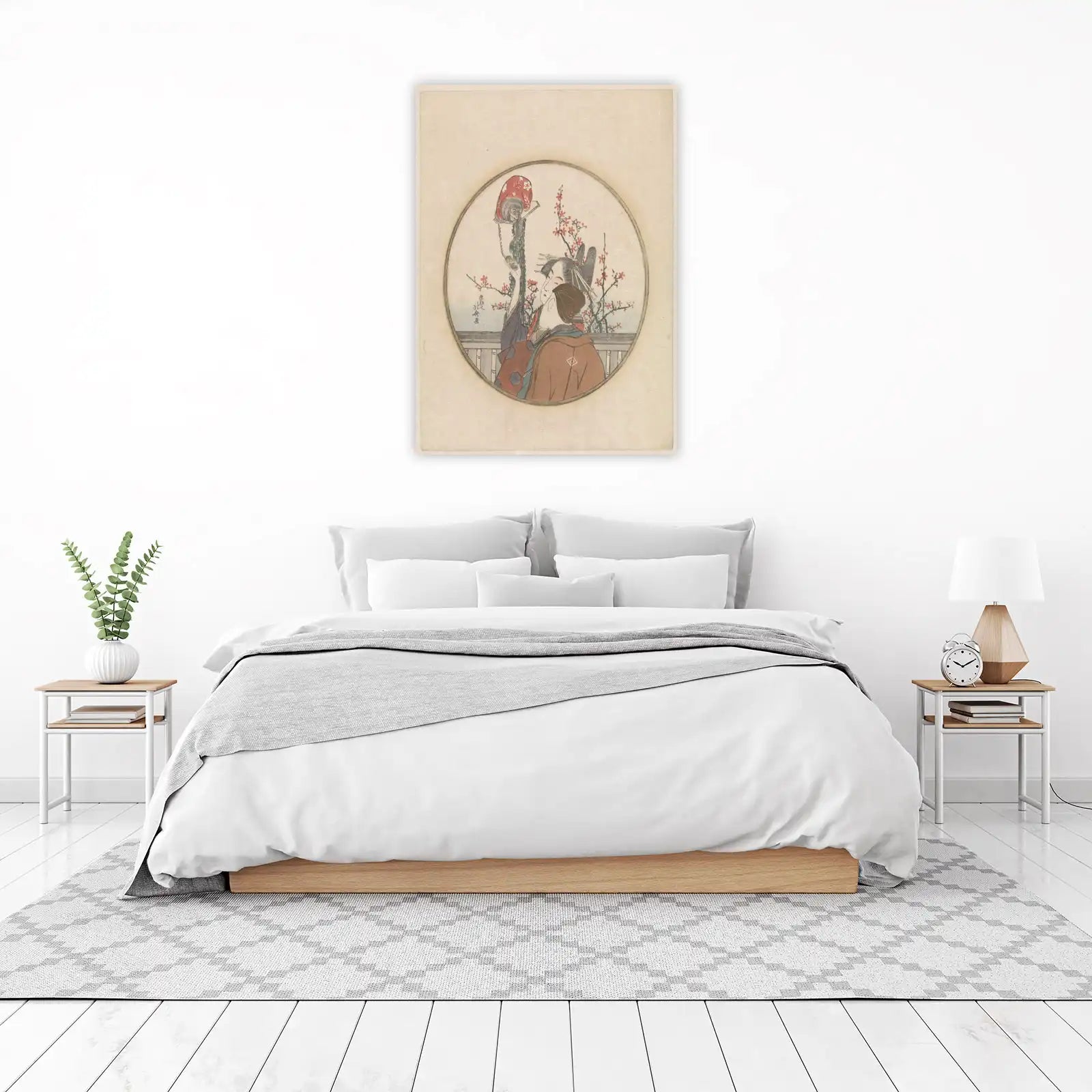 Ukiyo-e Geisha & Monkey Art Wall Art