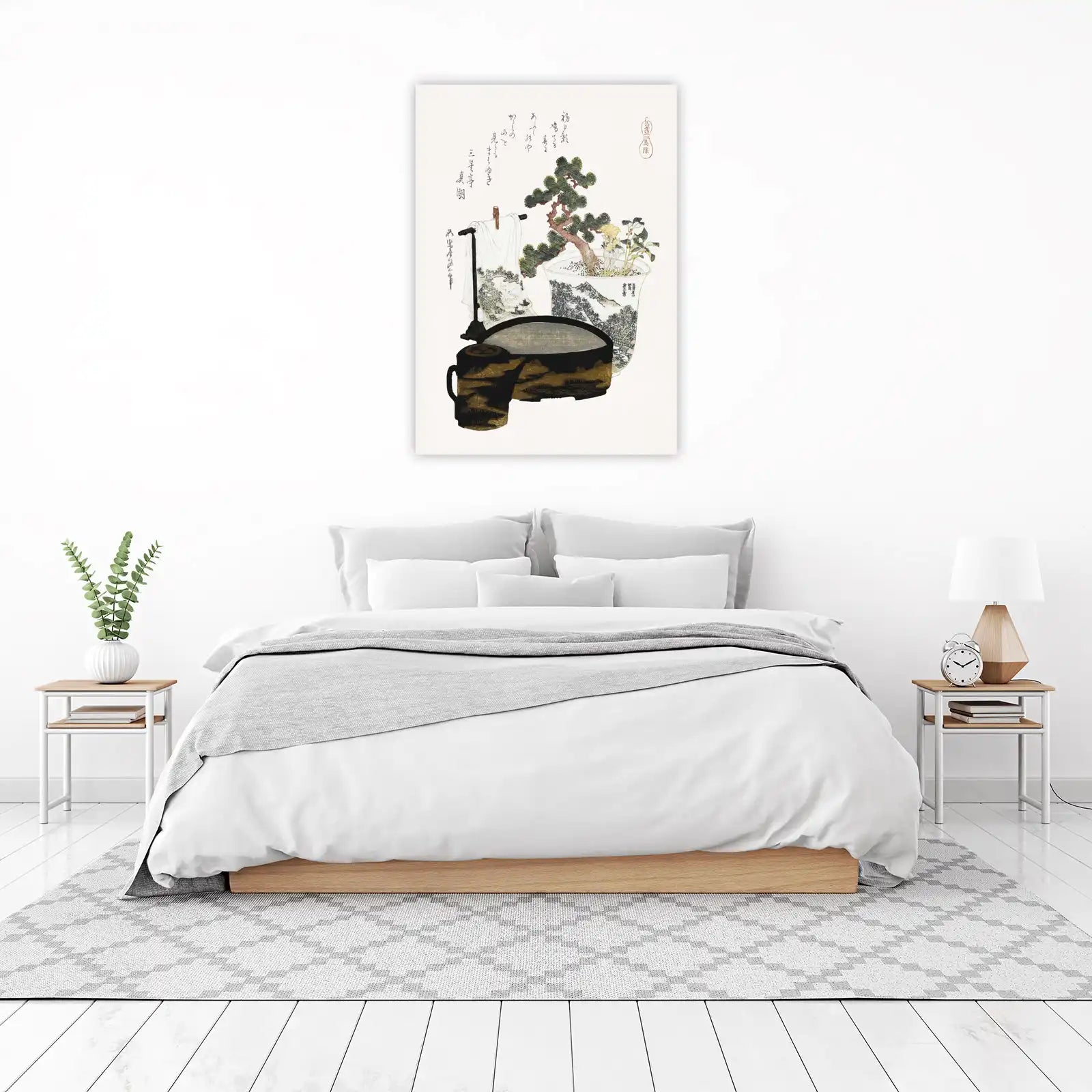 Japanese Bonsai & Tea Set Wall Art