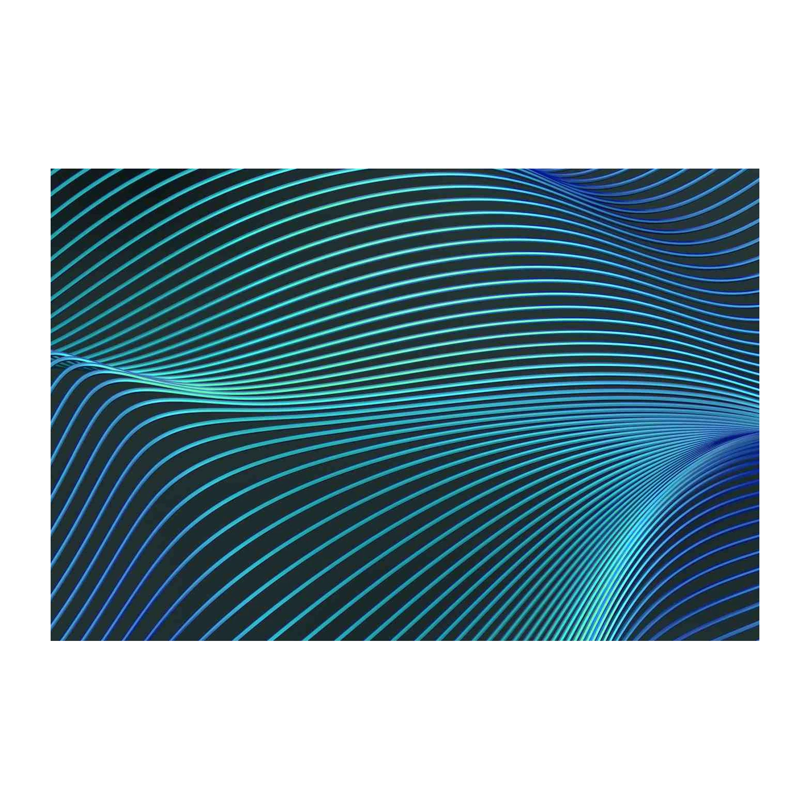 Abstract Waveform Teal & Blue Wall Art