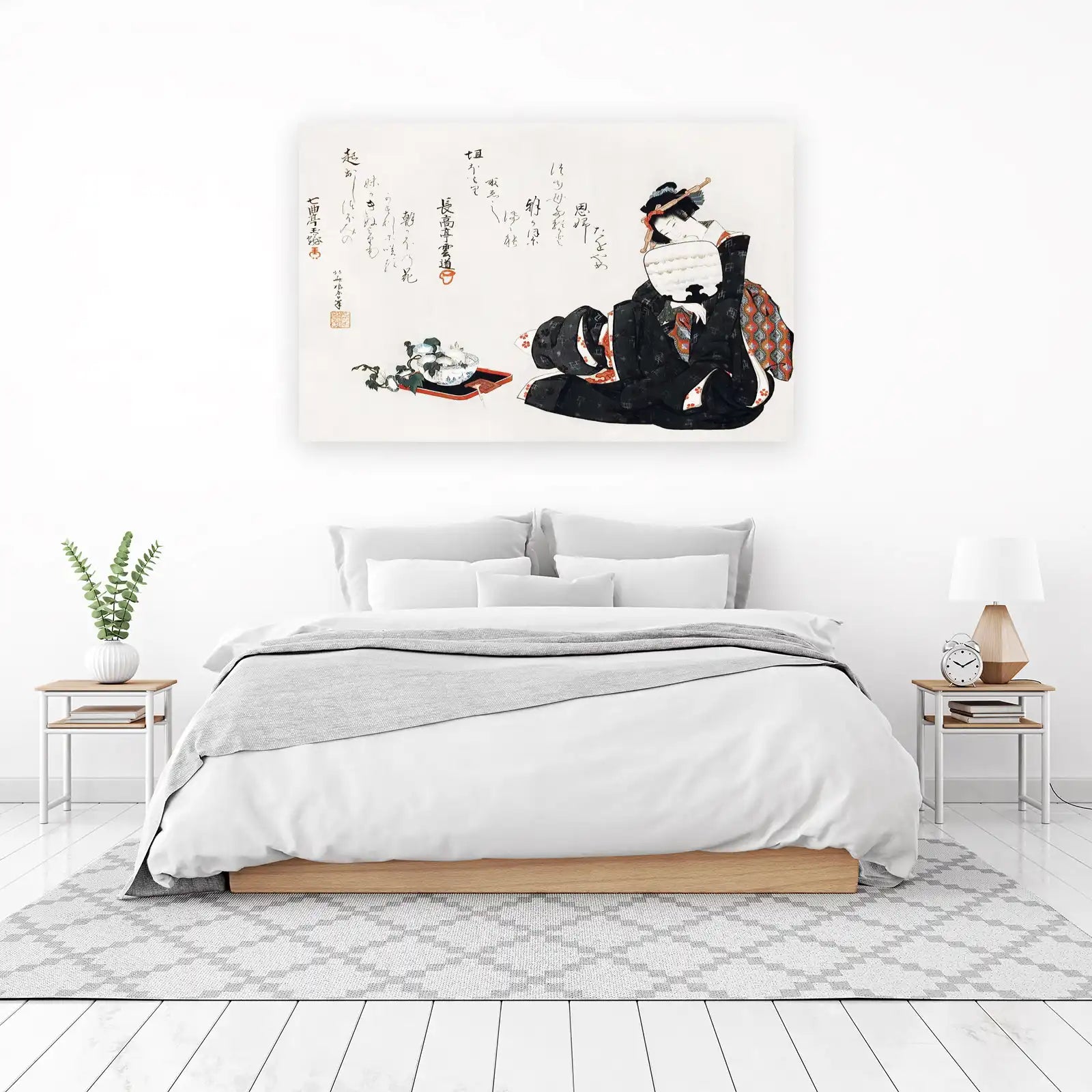 Serene Geisha Kimono Wall Art - Japanese Art