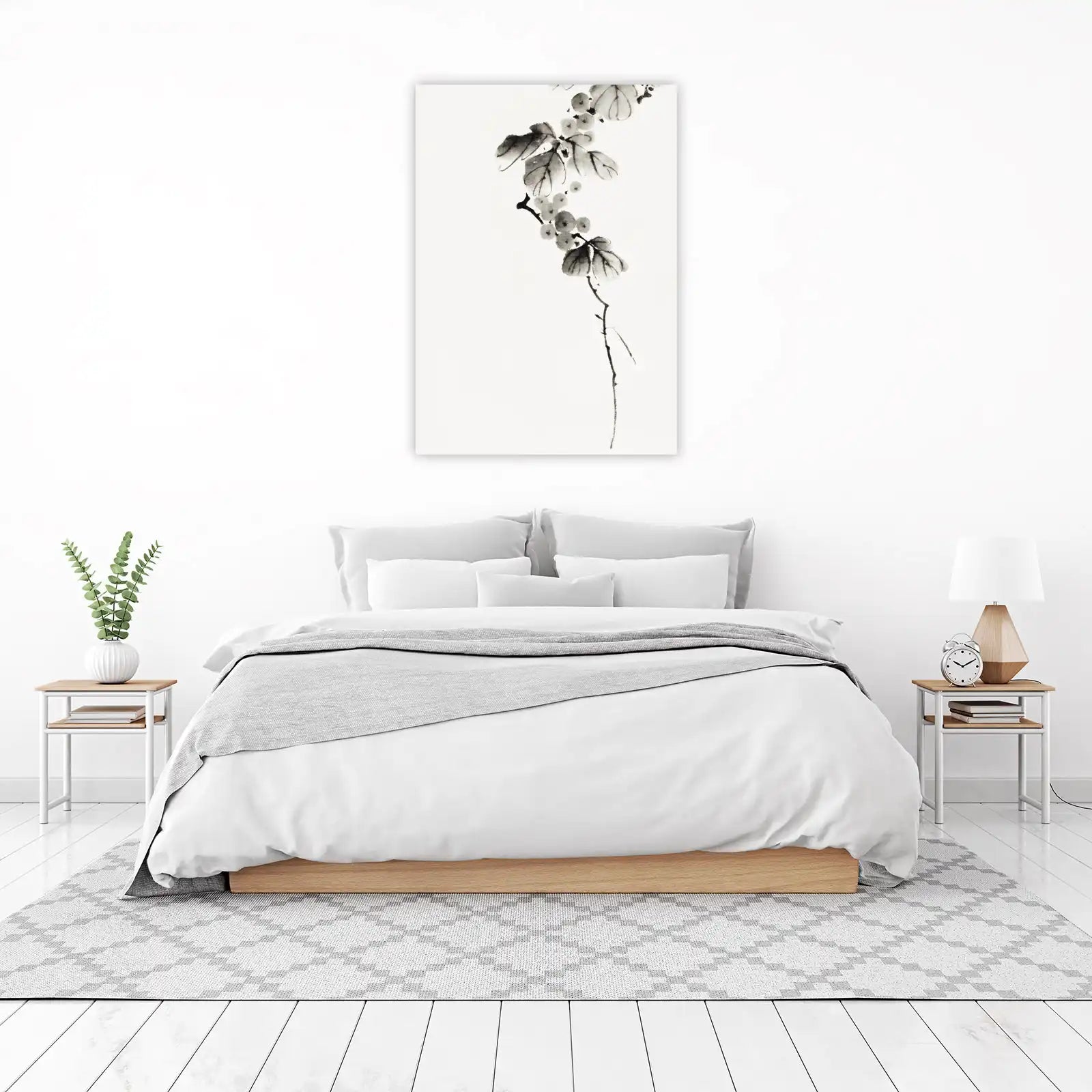 Zen Berry Branch Minimalist Art Wall Art