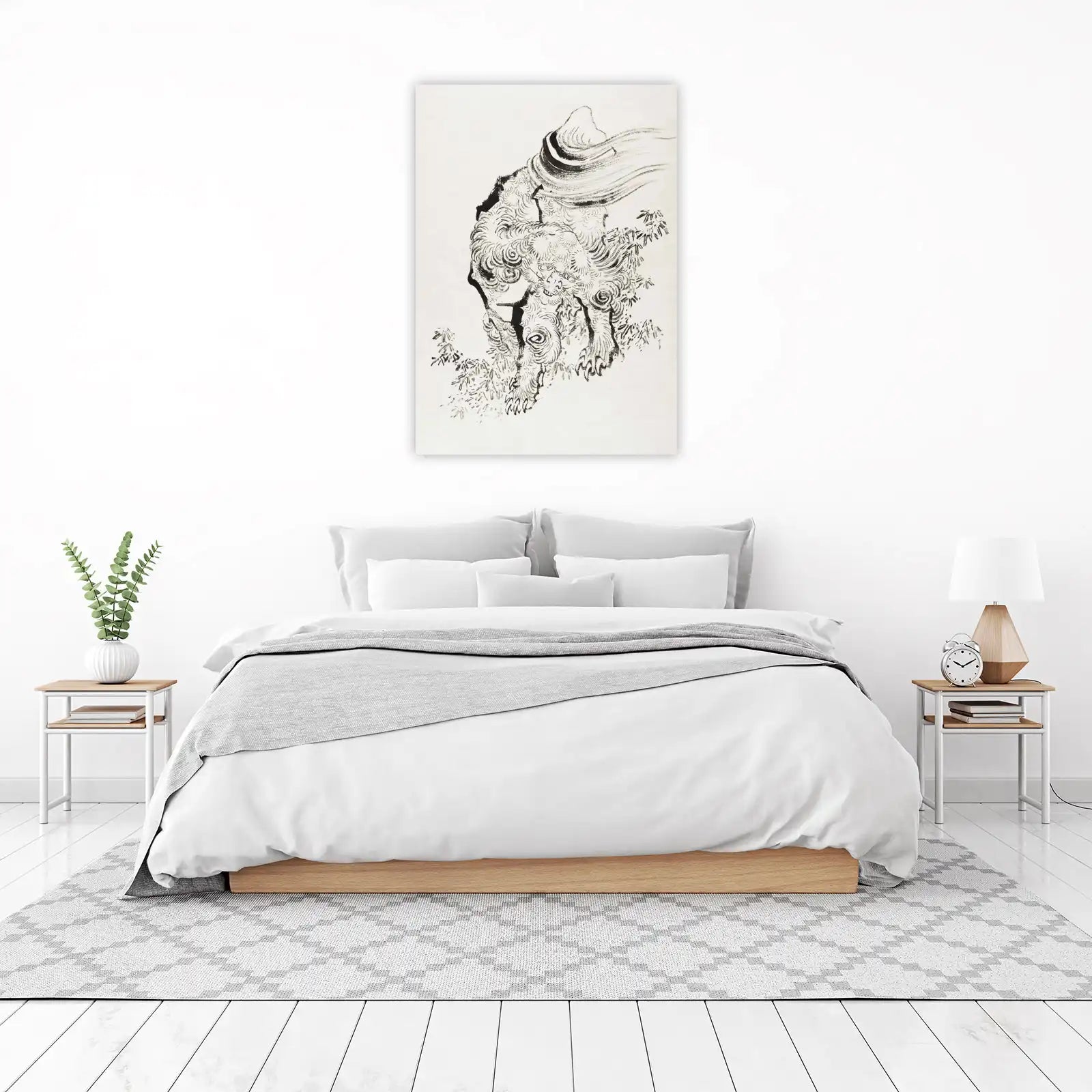 Majestic Lion Ink Brushstrokes Wall Art