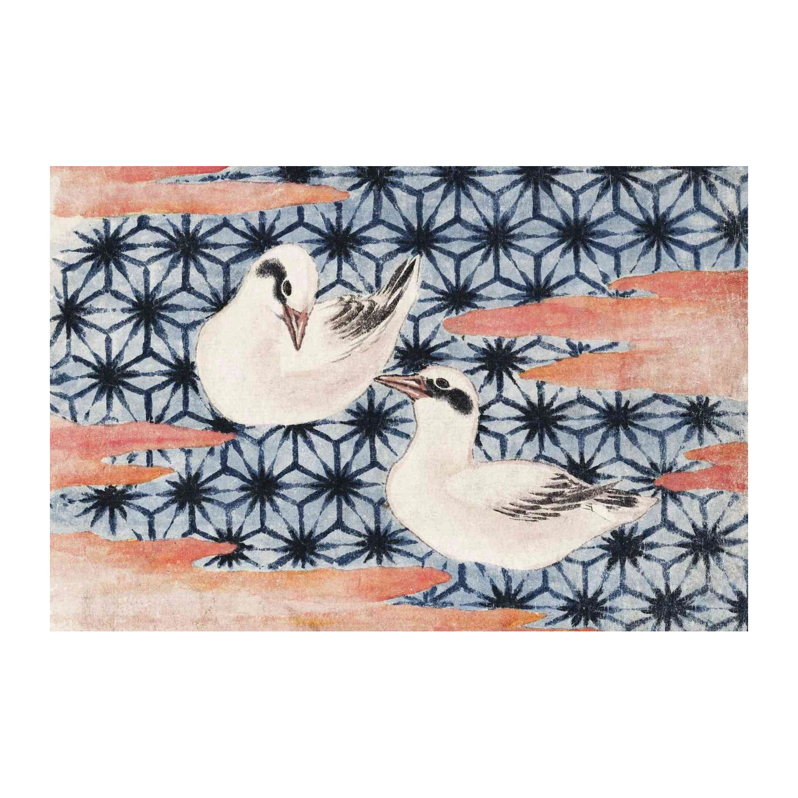 Serene Seagulls & Geometric Bloom Wall Art