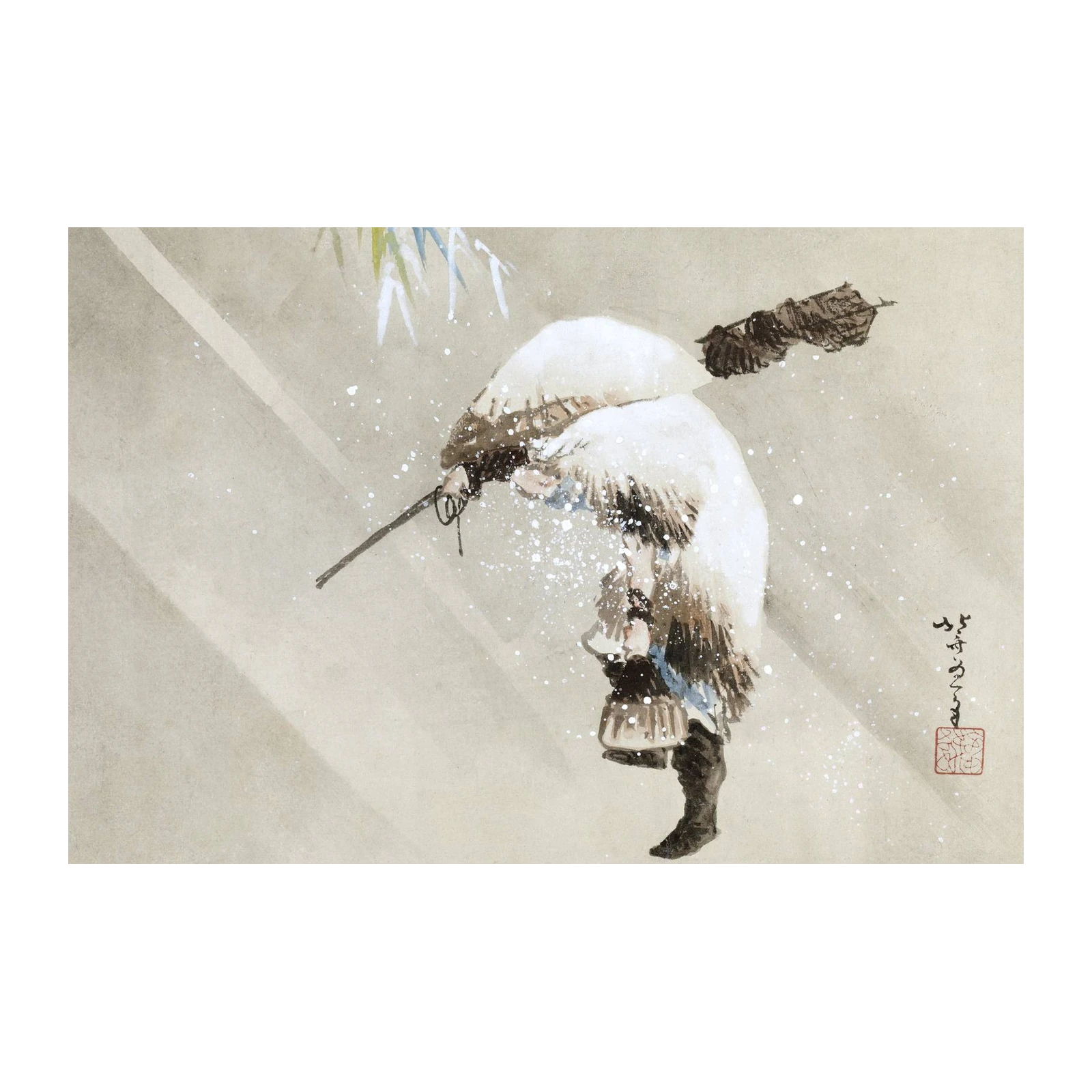 Zen Winter Walker Japanese Art Wall Art