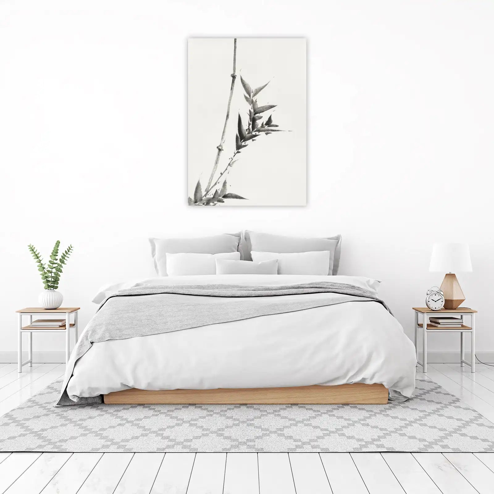 Zen Bamboo Ink Brush Painting Wall Art